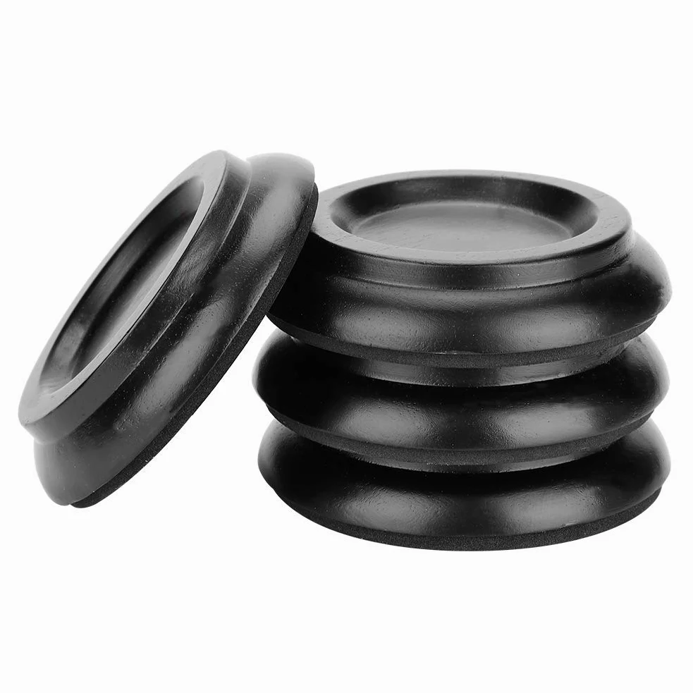 Dilwe Pattini per Pianoforte Dritto, 4 Pattini Rotondi in Legno, Accessorio per Pianoforte Dritto