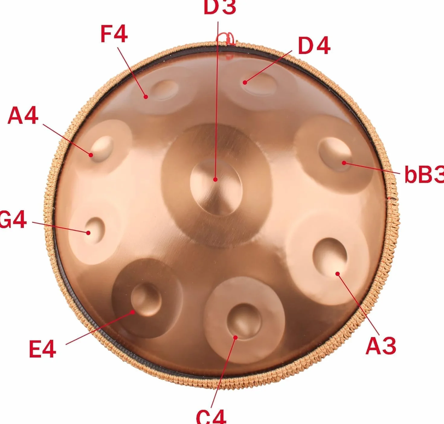 onlyfly Handpan Handpan Drum 9 Note 432Hz Re Minore 22" con Set Regalo in Bronzo