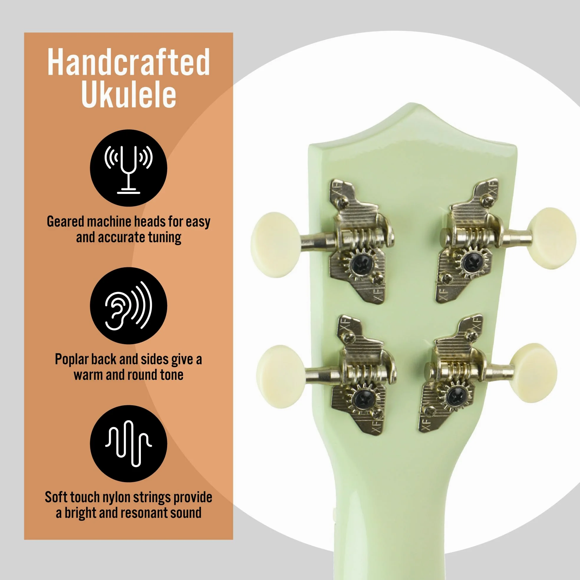 3rd Avenue Ukulele Soprano per Principianti 21 Pollici 4 Corde in Nylon con Borsa Uke Gratuita - Verde Pastello - Lezioni Online Gratuite per 1 Mese