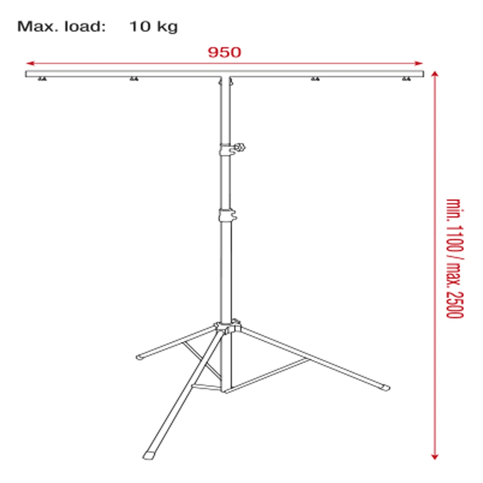 Showtec Light Stand ECO - Supporto per luci, portata: 15 kg