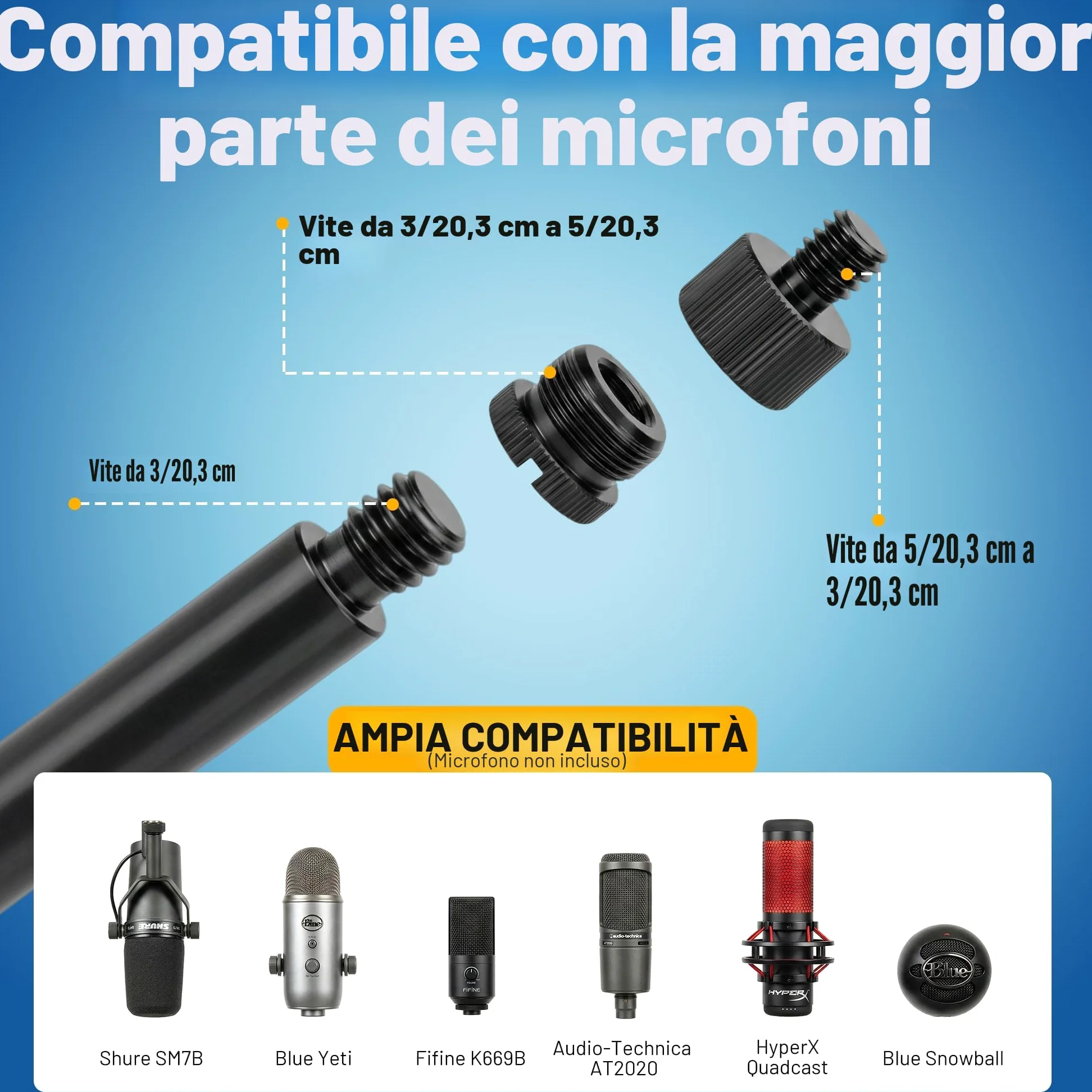 CAHAYA Scudo di Isolamento per Microfono Pieghevole: Scudo Insonorizzanti a 5 Pannelli Fonoassorbenti per Studio di Registrazione Pannelli Acustici con Adattatore per Microfono da 3/8" a 5/8"