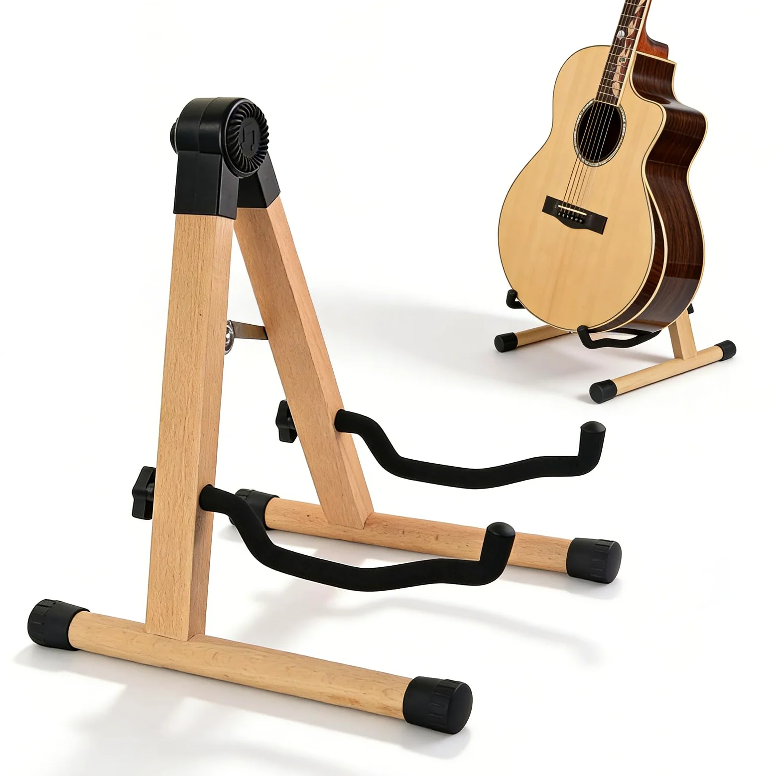 Supporto per chitarra in legno, per violoncello con supporto ad arco e schiuma imbottita, supporto pieghevole per chitarra acustica, in legno a forma di A, realizzato a mano, per chitarra elettrica