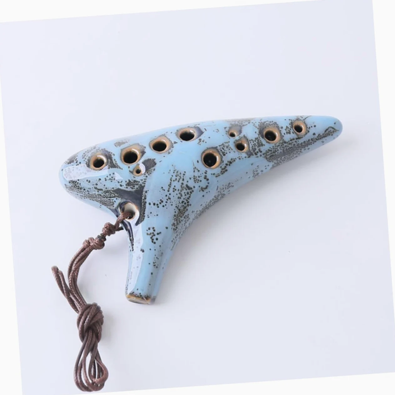 Ocarina in Ceramica 12 Fori Tonalità C Contralto Strumento Portatile per Principianti e Appassionati di Folk