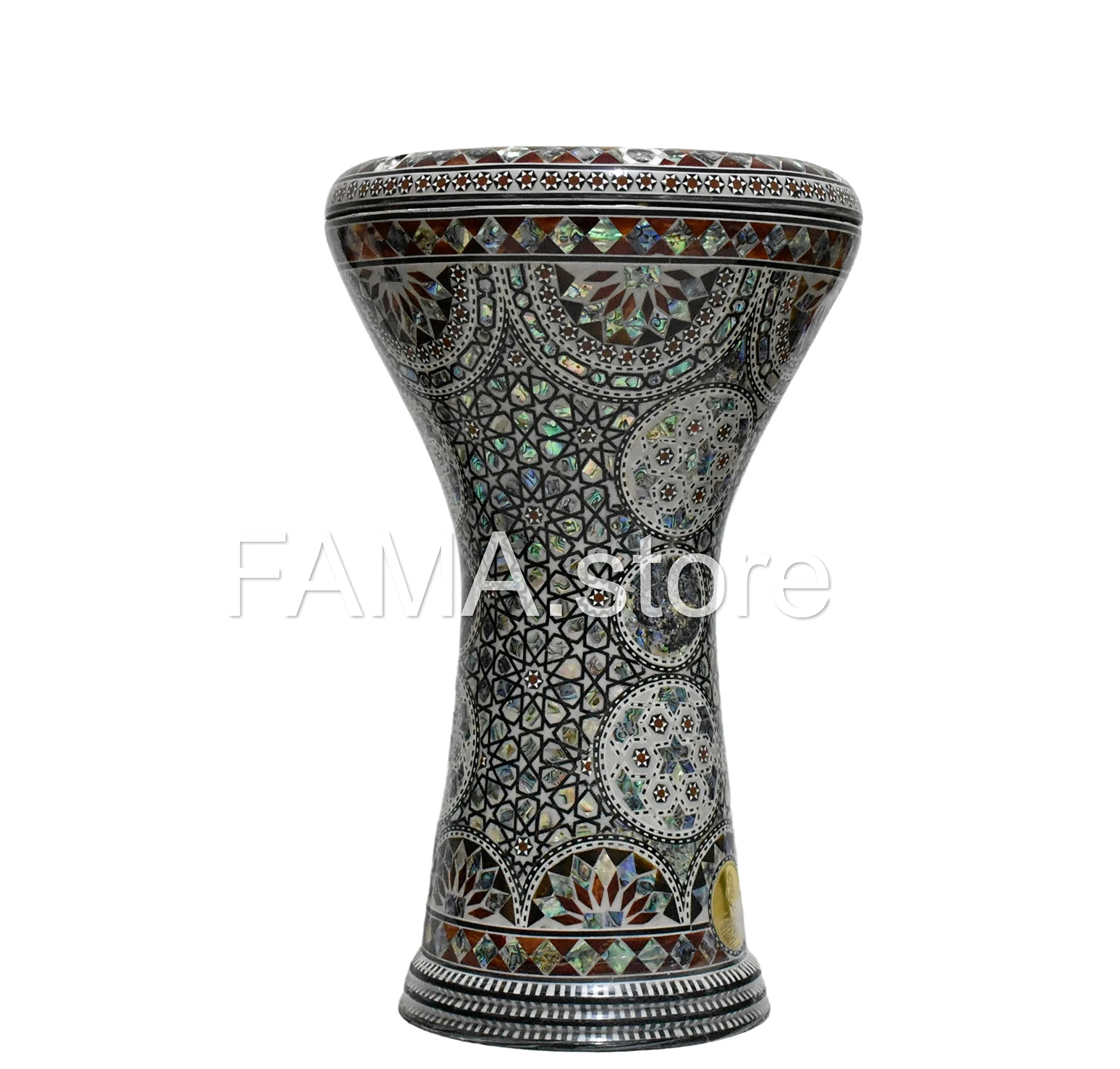 43,2 cm Drum Darbuka tabla doumbek madreperla Gawharet El Fan strumento musicale egiziano fatto a mano (perla blu) magia dell'Oriente)