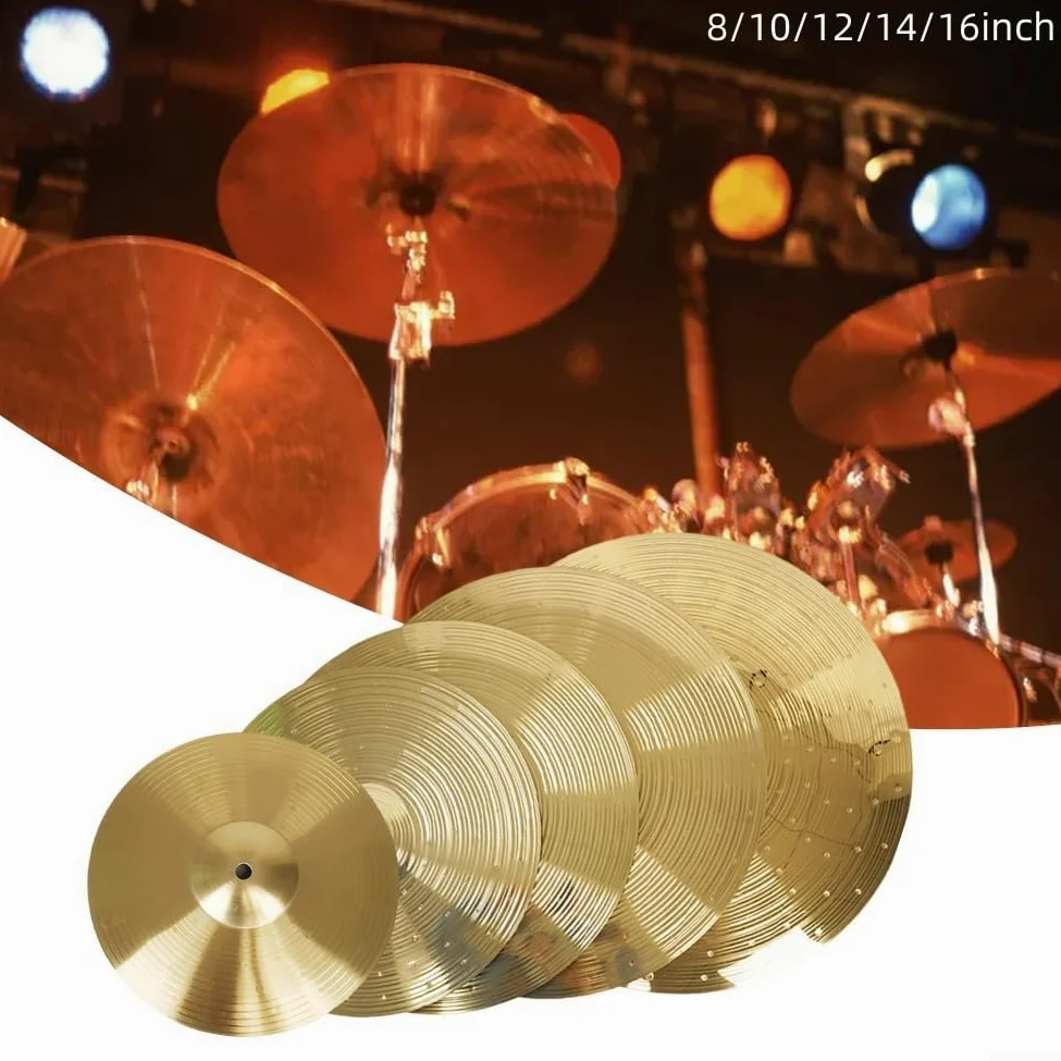 Piatti per batteria in ottone per tutti i livelli di abilità crash ride piatti crash ride piatti per grancassa piatti a percussione finitura tradizionale in ottone per batteria (40,6)