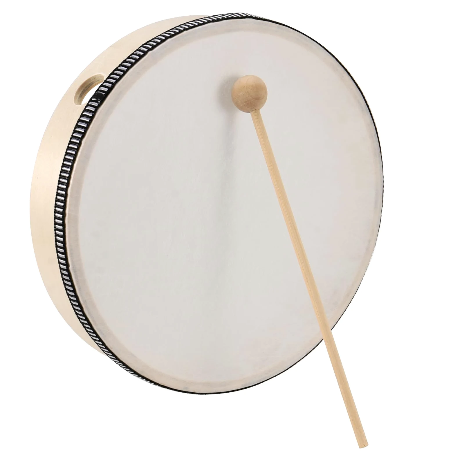 Confezione da 4 tamburi a mano, 4 misure con 4 bacchette per apprendimento del ritmo, spettacoli musicali, feste e appassionati di percussioni, 15,2 cm, 17,8 cm, 20,3 cm, 25,4 cm