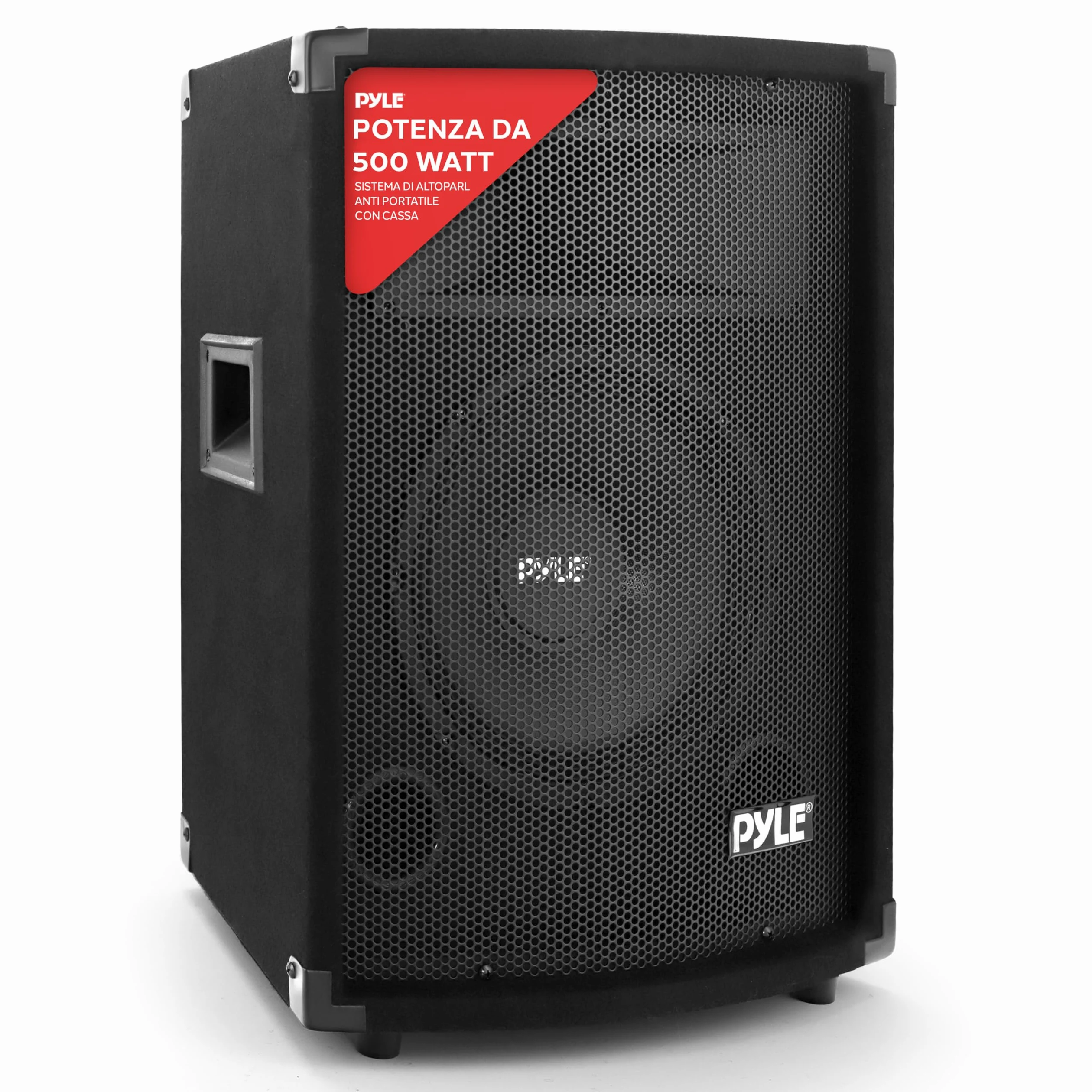 Pyle Cassa Portatile Passiva PA, Speaker da 500 Watt per Esterni, Woofer da 25,4 cm, Bobina Kapton da 3,8 cm, Super Horn 10,2 x 25,4 cm per Medi e Alti, per Campeggio e Festa