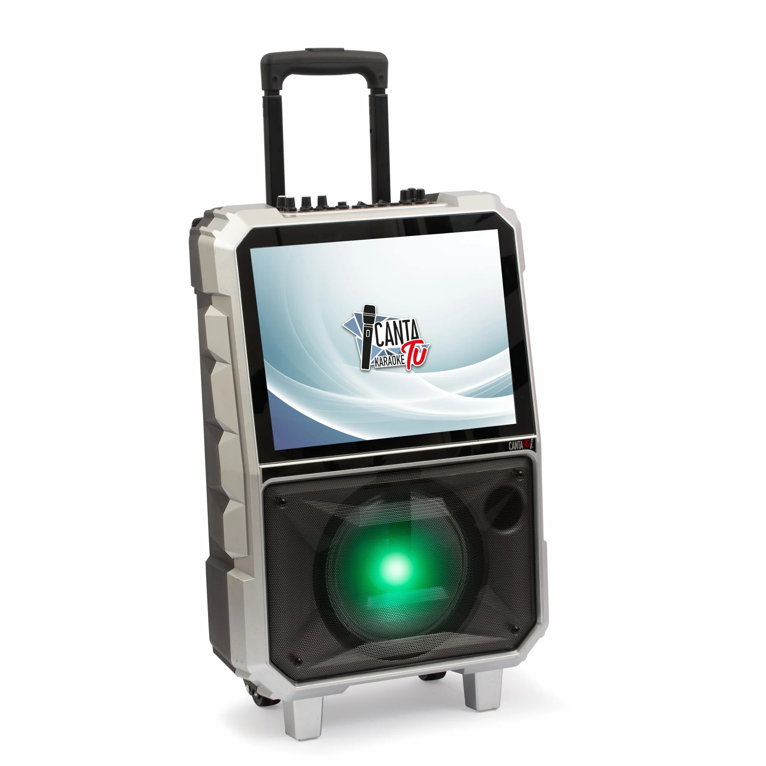 Canta Tu Karaoke 1.5 2024-Karaoke Professionale Con Microfono Wireless, Nuovo Sistema Operativo, Display Touch Più Ampio,Connessione Wi-Fi, Effetti Vocali, Batteria Ricaricabile,Voice Changer, Argento