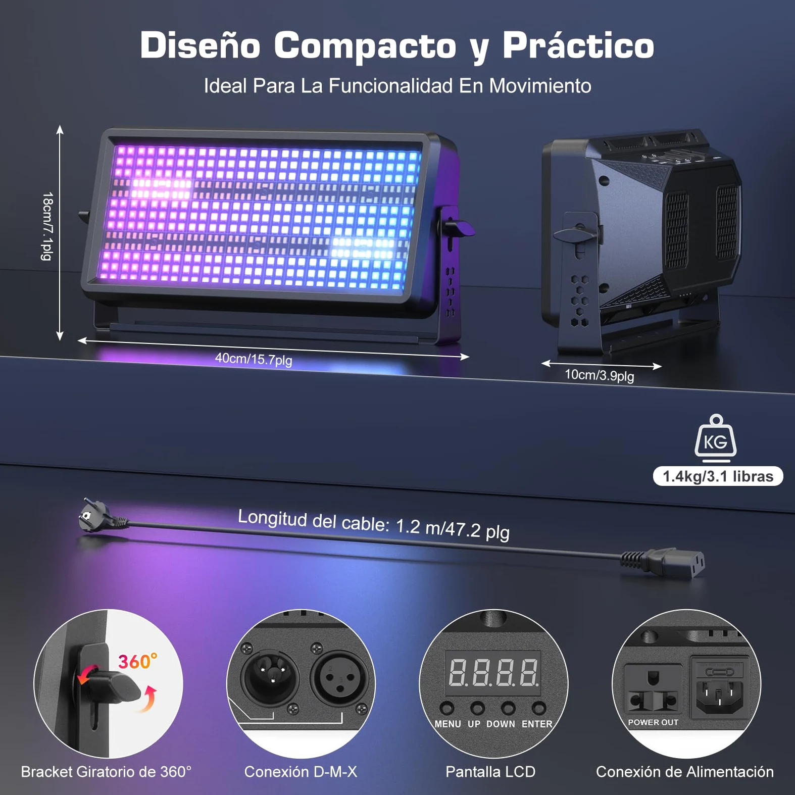 2 pezzi 150W LED RGBW Wallwasher 450 LEDs Barra Luminosa Stroboscopica Effettouce Luce da discoteca con Telecomando per DJ Discoteca Luci da Palco Bar Interno ed esterno Illuminazione