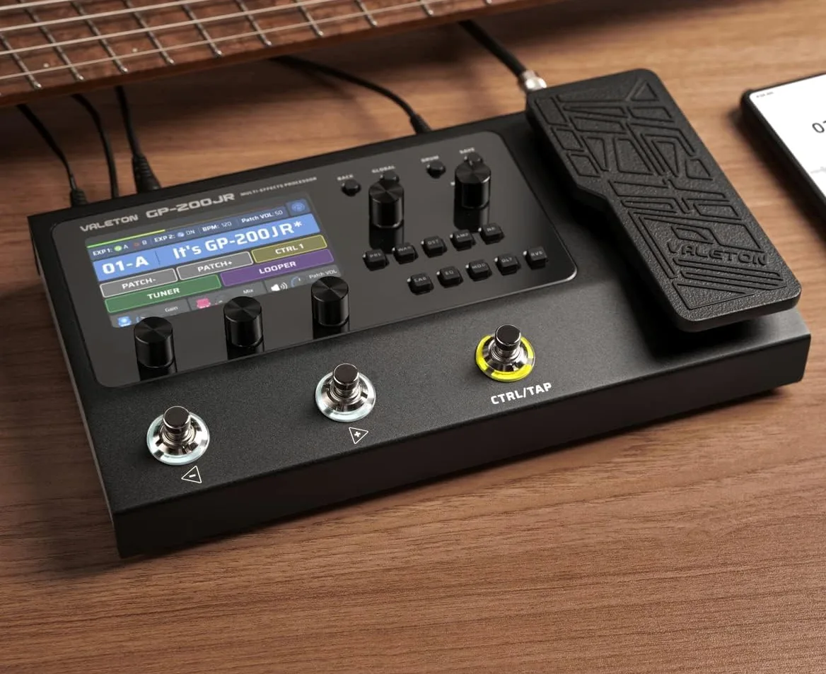 Valeton GP200JR - Processore multi-effetto chitarra - versione più piccola del GP200, stesso DSP ed effetti uguali