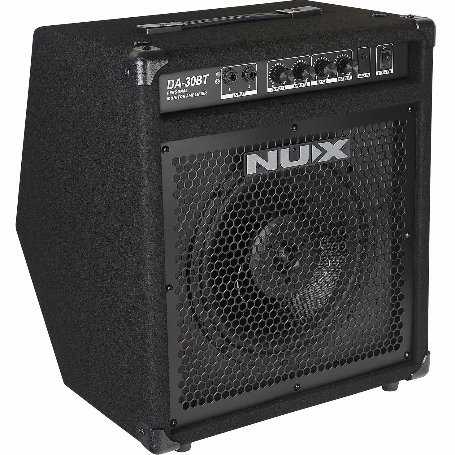 NUX DA-30BT - Altoparlante per batteria, amplificatore per monitor personale, 30 Watt, portatile, Bluetooth per batteria elettronica