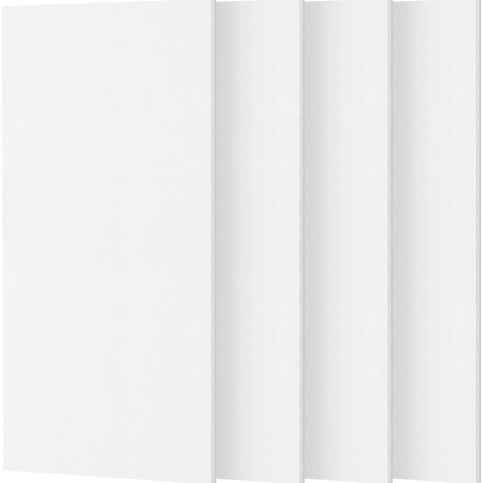 TONOR Pannelli Fonoassorbenti Decorativi, 4 Pannelli 112x55 cm, Pannello Acustici Autoadesivi per la Decorativo di Pareti Interne, Studio, Soggiorno, Ufficio, Bianco