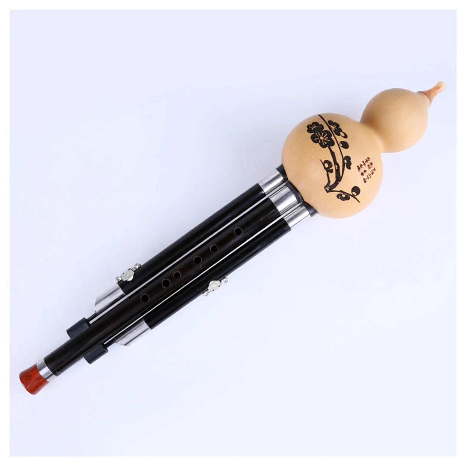 Natural Gourd Black Wood Gourd Flute Adult Beginner C Key/B Flat Hulusi Ethnic Musical Instrument Professionale Hulusi (Color : C key)