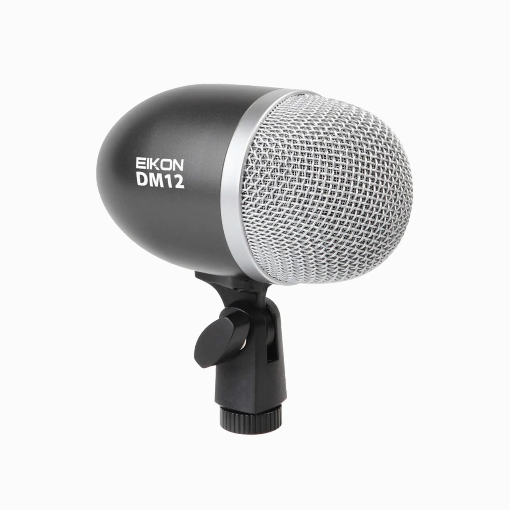 PROEL EIKON DM12 - Microfono dinamico professionale per percussioni + supporto microfono, Capsula Silver, Nero