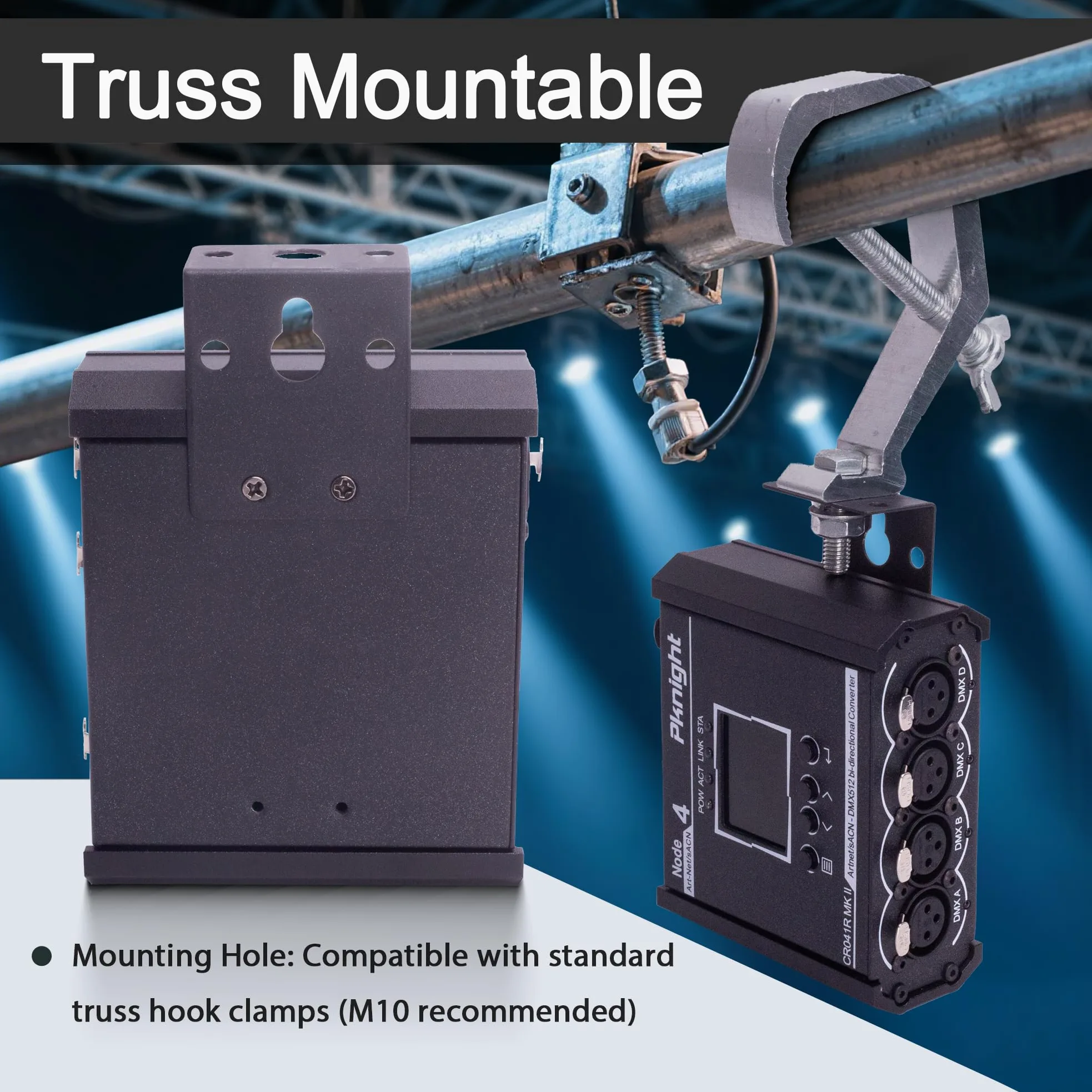 Pknight Convertitore Art-Net/sACN DMX512 a 4 porte bidirezionale, un nodo compatto con PowerCON, PoE e USB-C per l’illuminazione scenica – CR041R MK II