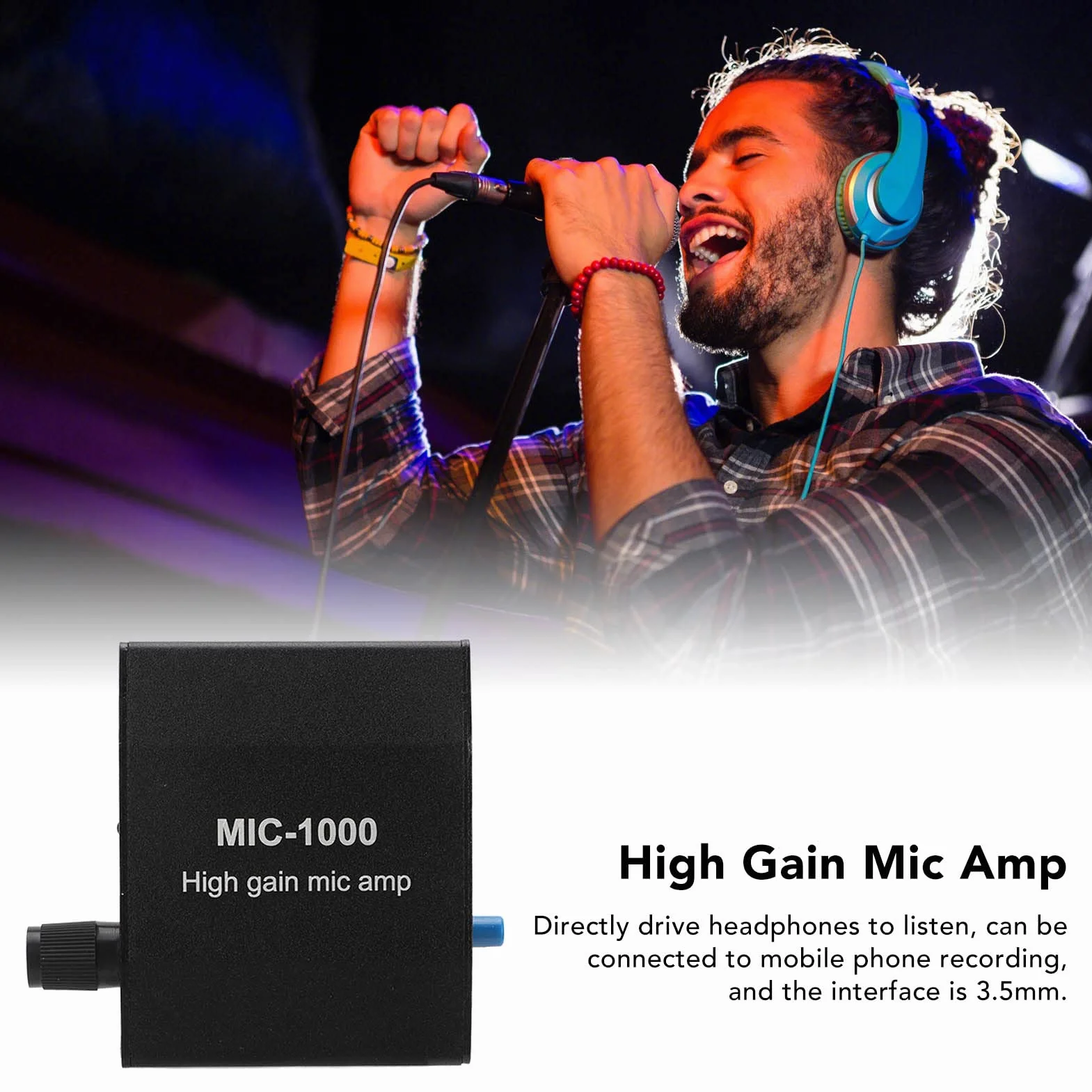 Amplificatore per Microfono Ad Alto Guadagno, Preamplificatore per Microfono Amplificatore per Microfono Ad Alto Guadagno Controllo Automatico del Livello ALC Amplificazione 1000