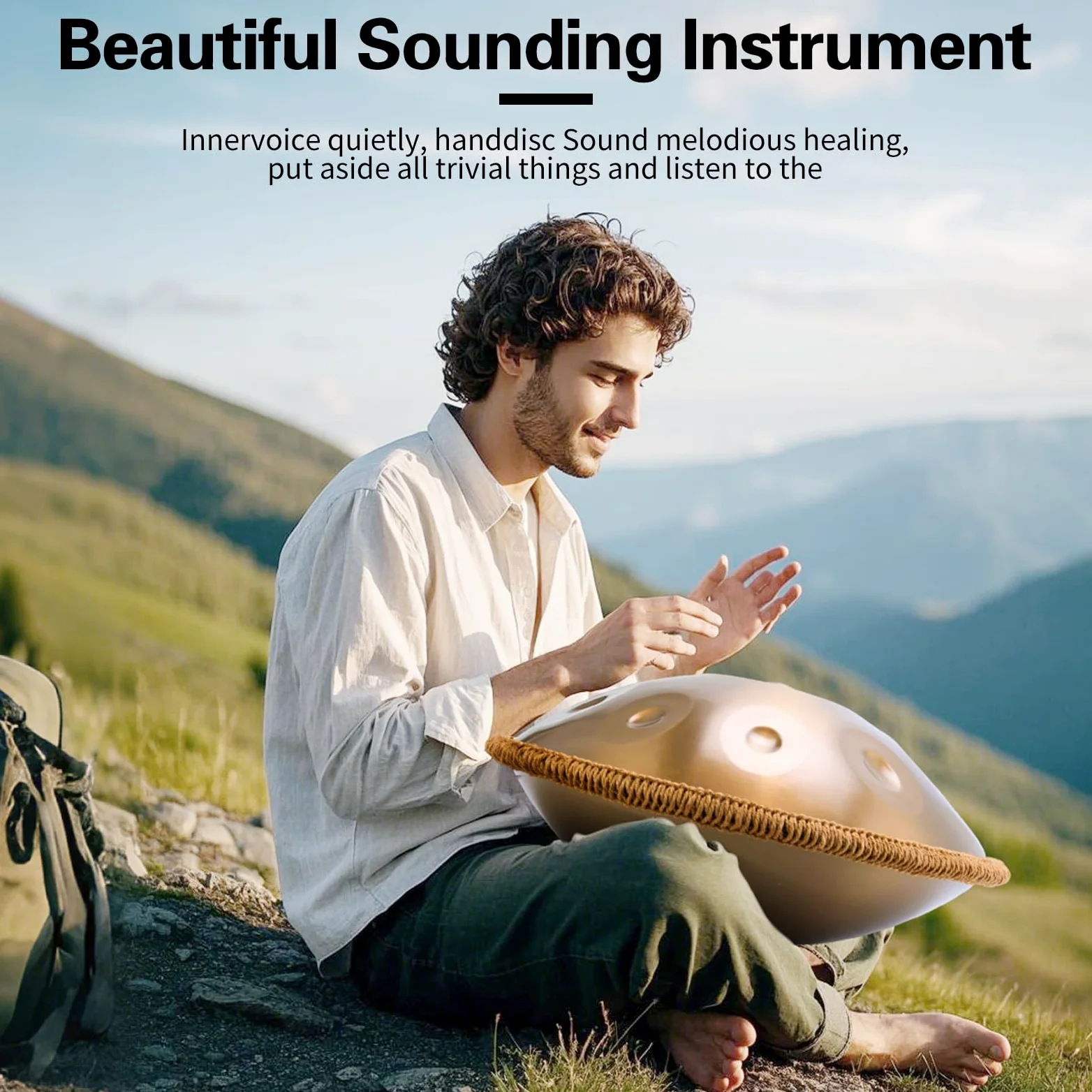Handpan, strumento da 22 pollici, 10 note, 432 Hz, Hand Pan, Handpan Drum in Re minore, con borsa per tamburo, bacchette, supporto Steel Pan, per principianti, professionisti, musicoterapia