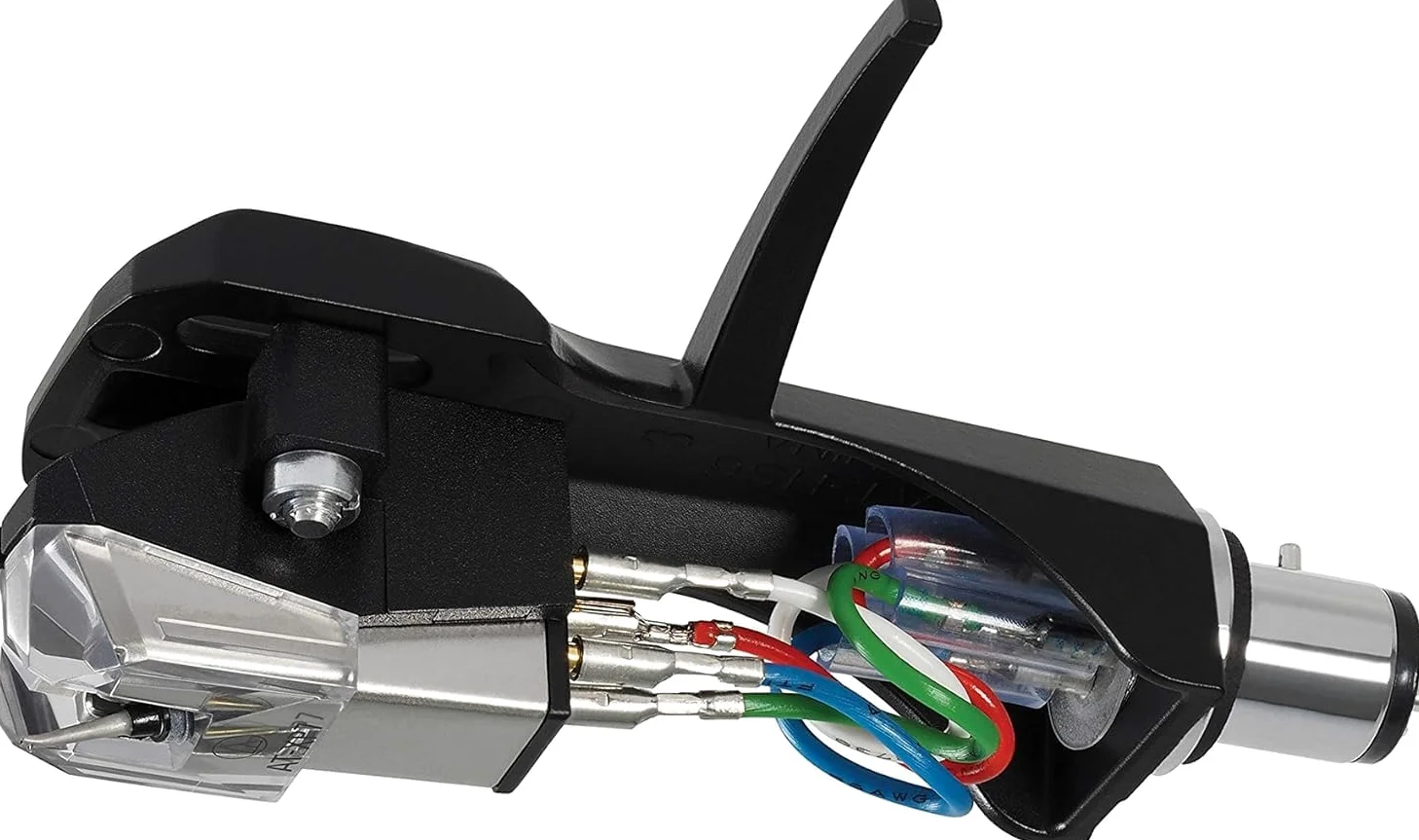 AUDIO TECHNICA AT-XP7/H Headshell/Elliptical Bonded Stylus DJ Turntable Cartridge Combo Kit 1/2" Mount includes Mounting Hardware (Black/Clear)