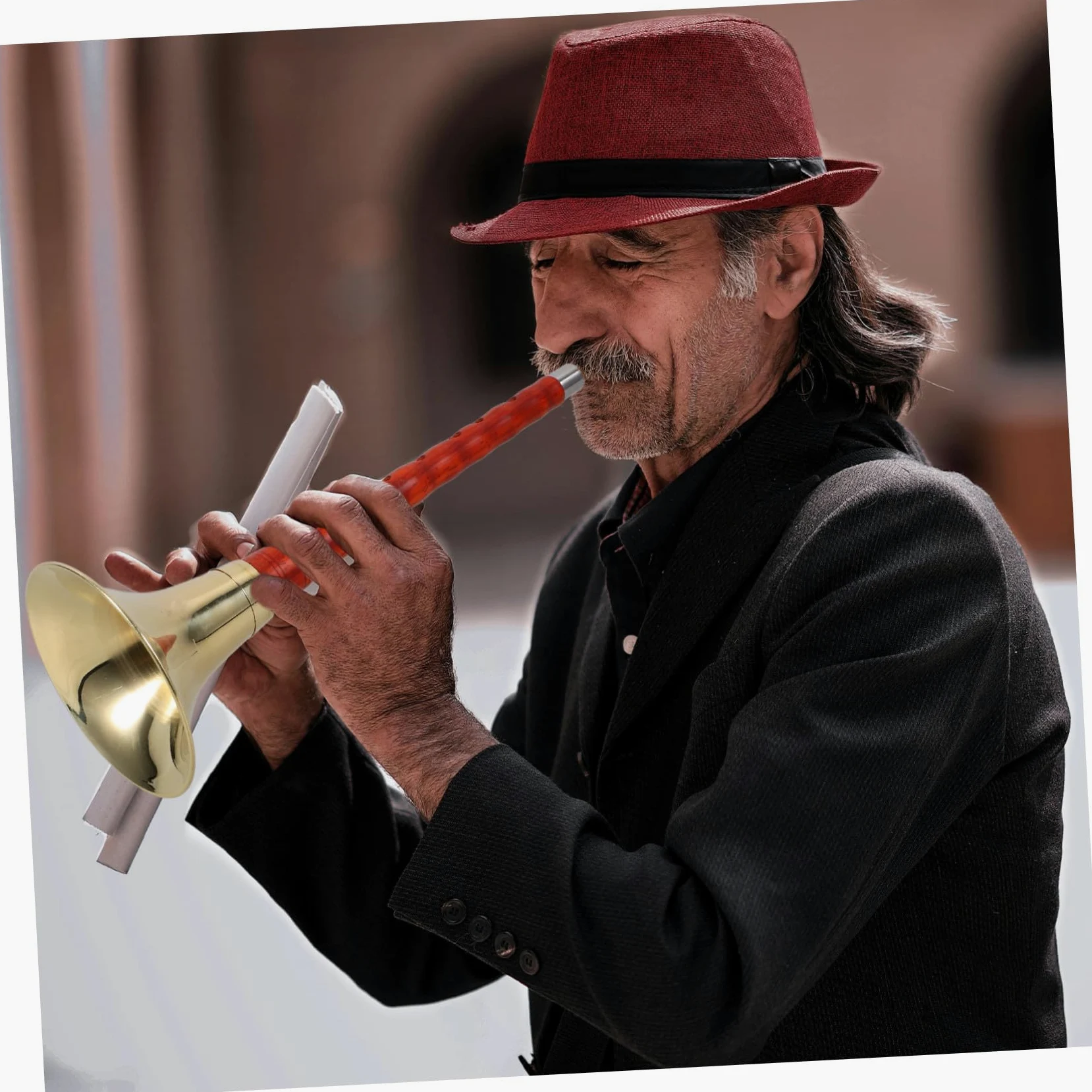 Suona in Legno Professionale in Ebano G Tono, Strumento a Fiato Tradizionale per Principianti e Adulti, Set Accessori e Suonata Melodiosa per Esecuzione Musicale Colore Casuale