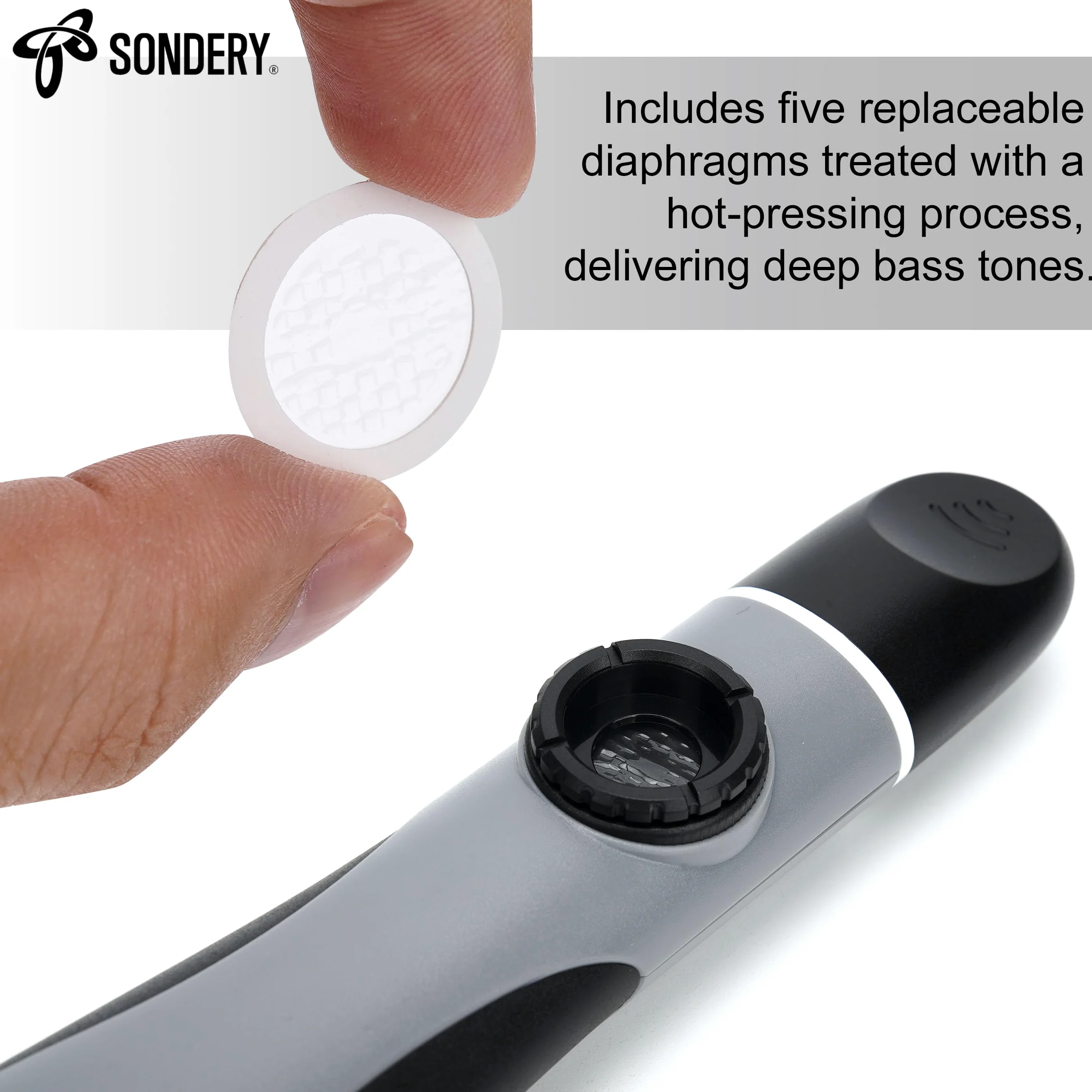 Sondery Kazoo basso professionale - Strumento a fiato portatile, con 5 membrane e cordino, per tutte le età