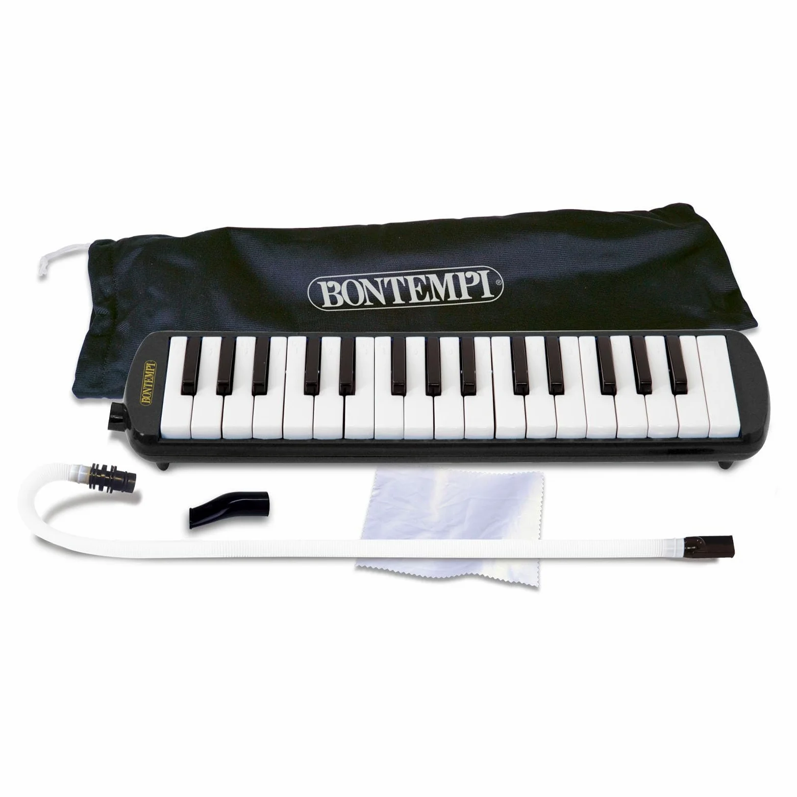 Bontempi 33 3250 - Diamonica 32 note con voci in metallo, Strumento a fiato, Borsa in dotazione, Nero/Bianco
