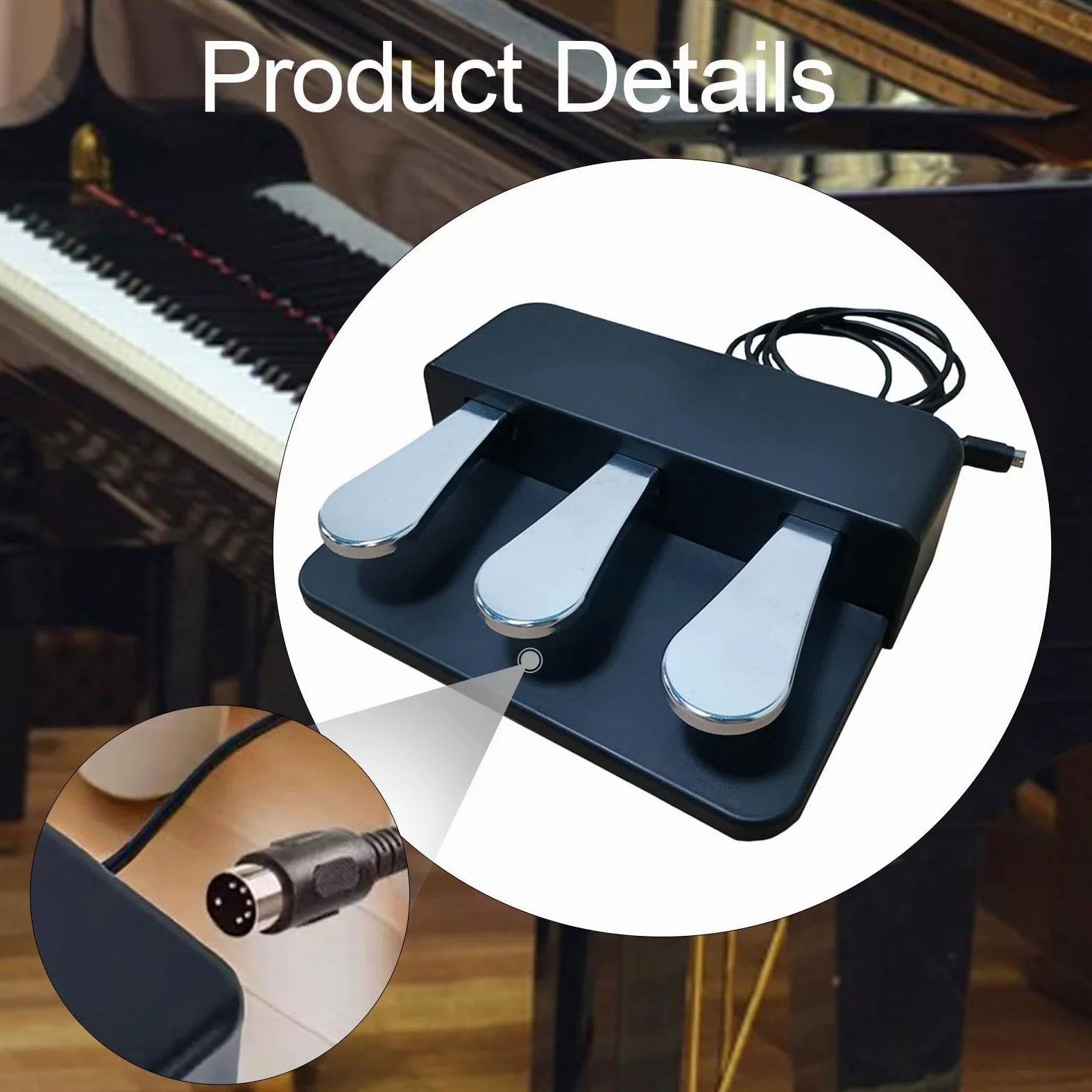 3 Accessori per Pedaliera per Strumenti Professionali, Pedali Soft, Sostenuti E Sustain di Ricambio per Pianoforti E Tastiere Digitali