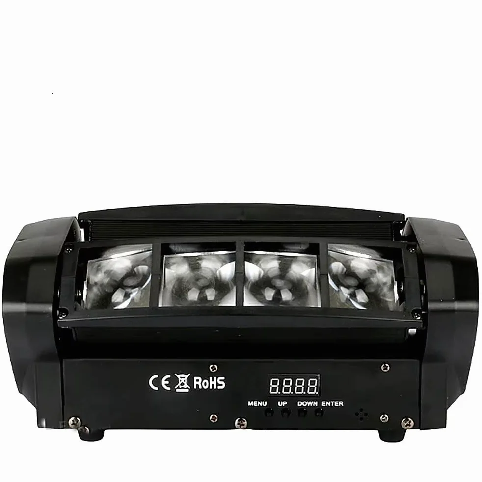 Confezione da 2 faretti Beam Spider Beam 83 Gunner Smoke con LED RGBW e controllo DMX - Luce da festa, luce flash lampadario Proiettore audio automatico per bar, club, discoteche, feste, DJ e