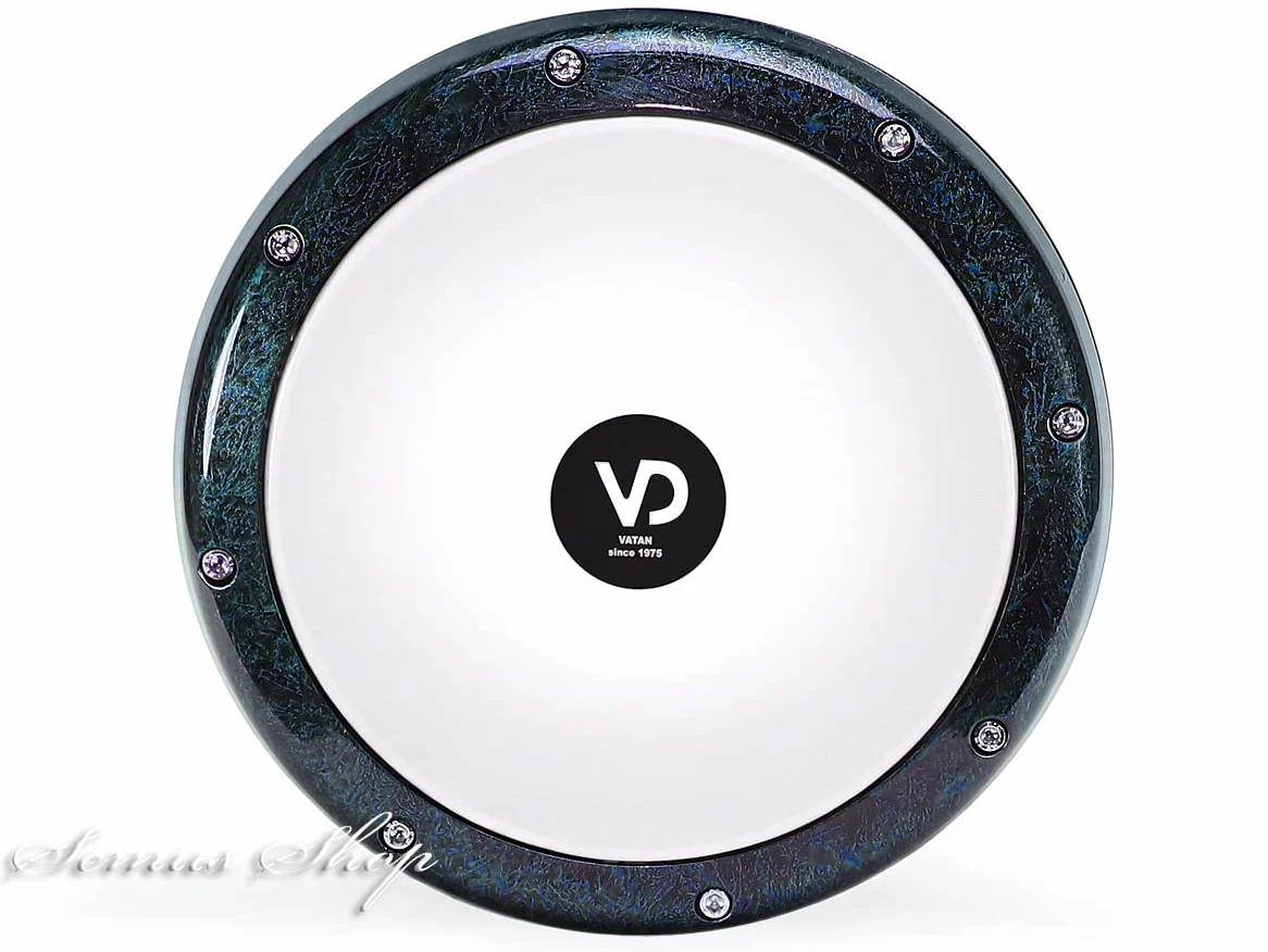 Darbuka - Tamburo manuale professionale in alluminio pressofuso, effetto perla, colore: Blu