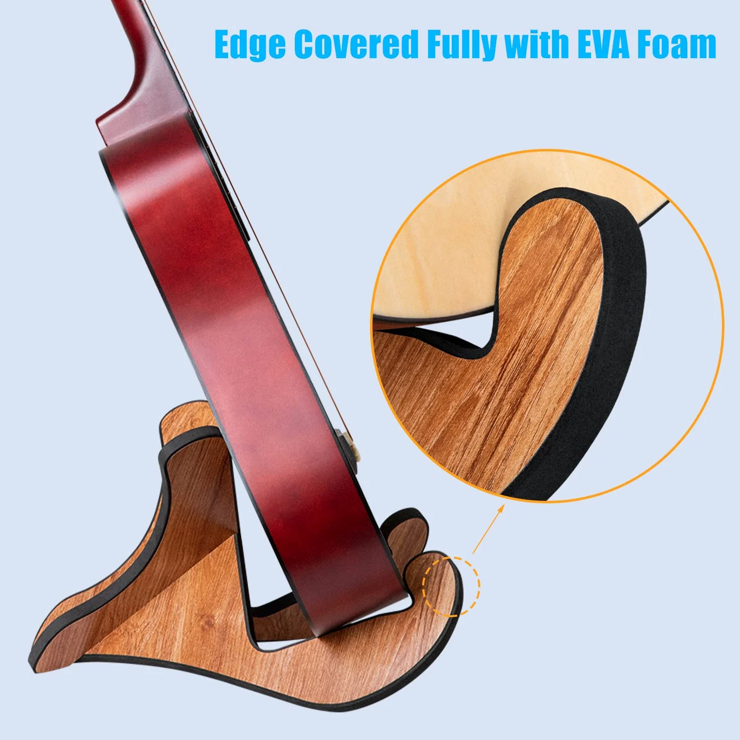 Supporto per Chitarra in Legno, Porta Chitarra da Terra, Poggia Stand Chitarra Universale per Chitarra Acustica/ Classica/ Elettrica e Basso