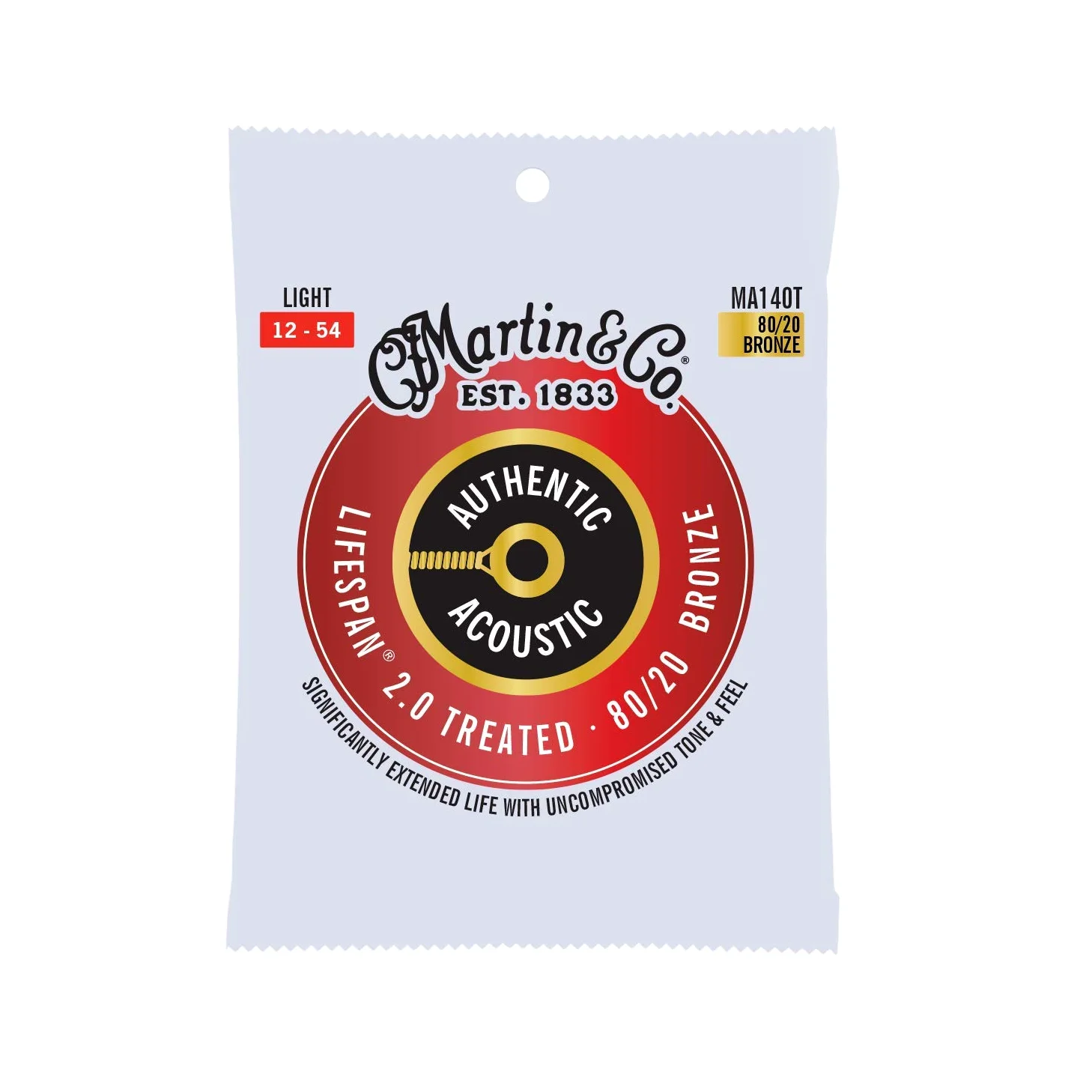 Martin Acustico NUOVA VERSIONE Light (12-54) 80/20 Bronzo Durata 2.0, Set singolo