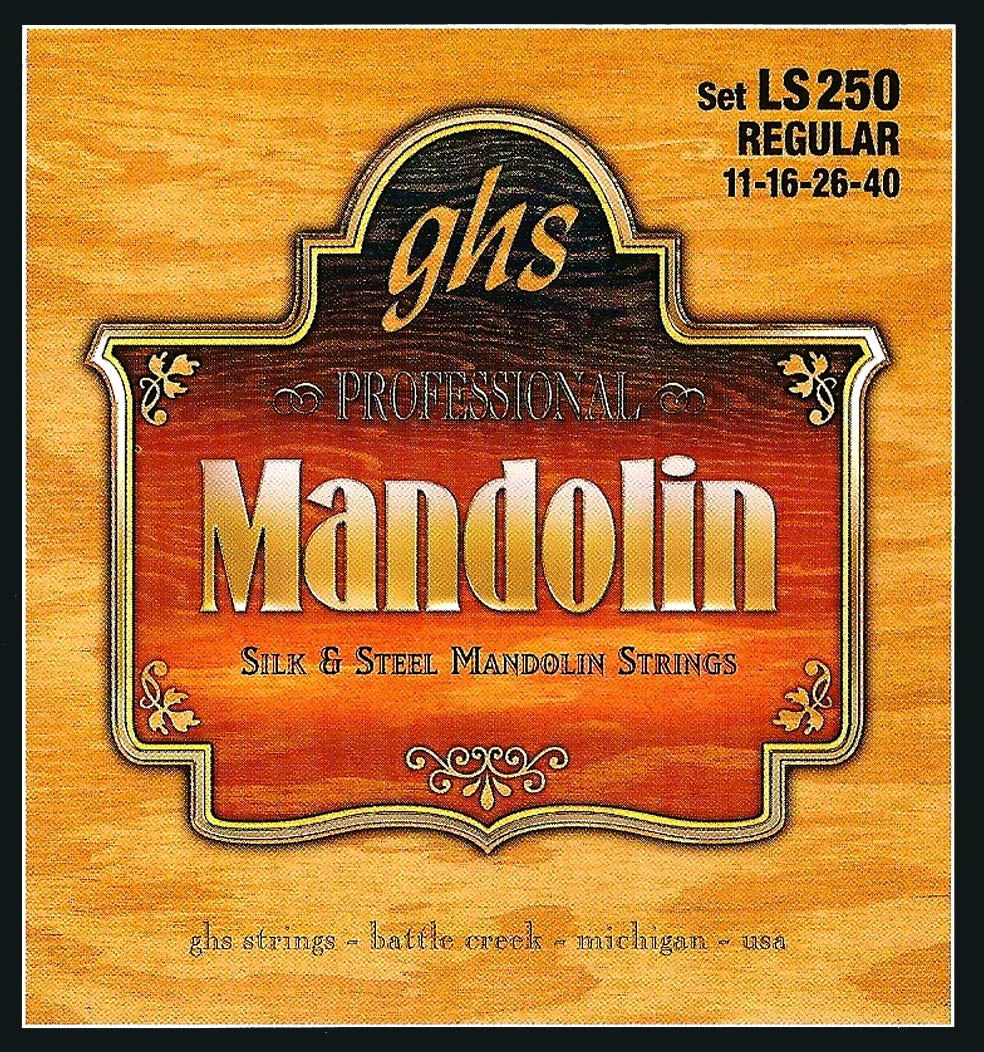 GHS Strings - Corde per mandolino - Seta e Acciaio - Estremità ad anello - Calibro regolare - (011-040) - Modello: LS250 SET