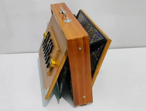 Shruti Box 38 x 25,4 x 7,6 cm, legno di teak e compensato, 440 Hz e 432 Hz Sur Pete con padel