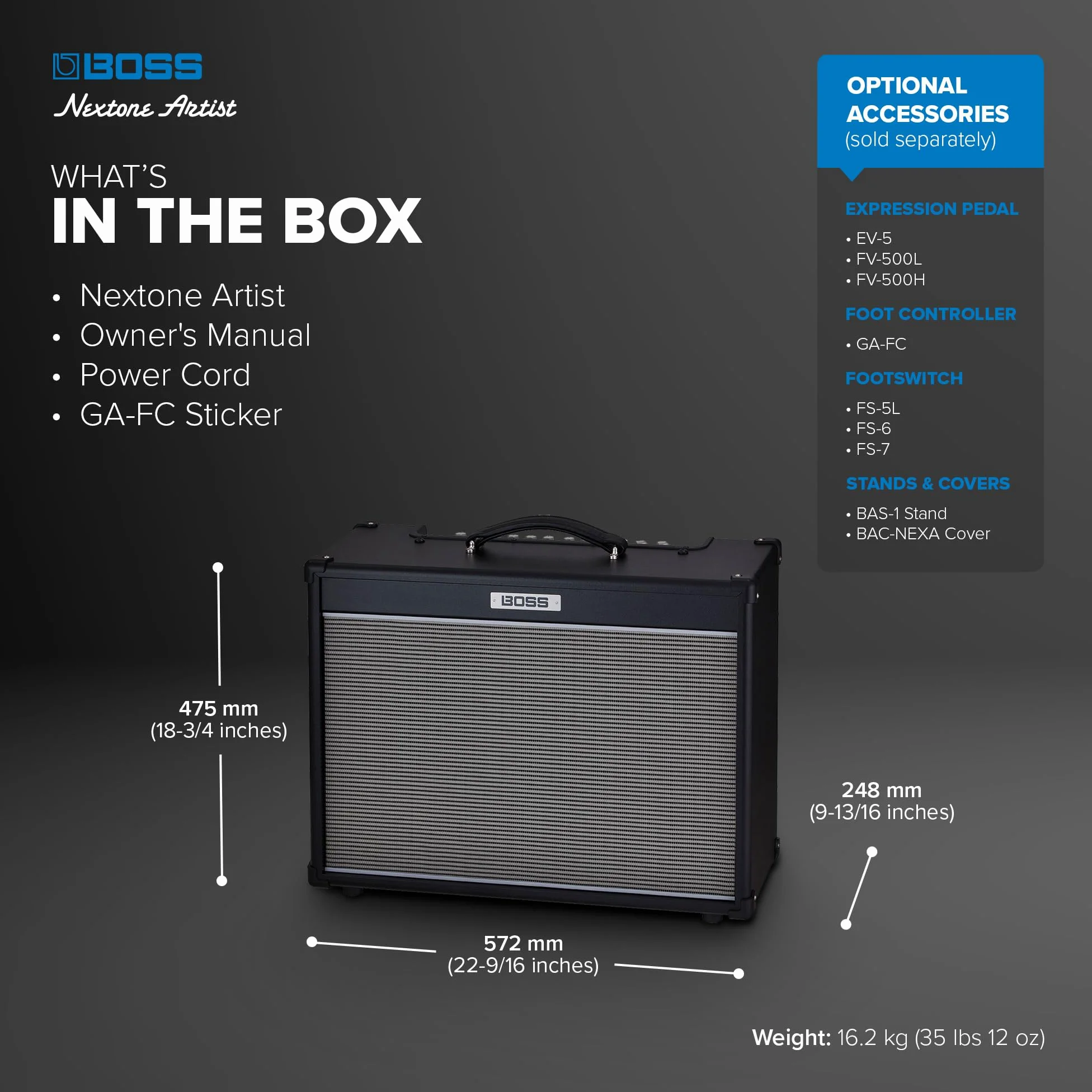 BOSS NEX-ARTIST Amplificatore per Chitarra Nextone Artist, l'Amplificazione per Chitarra di Nuova Generazione, Grazie a Tube Logic