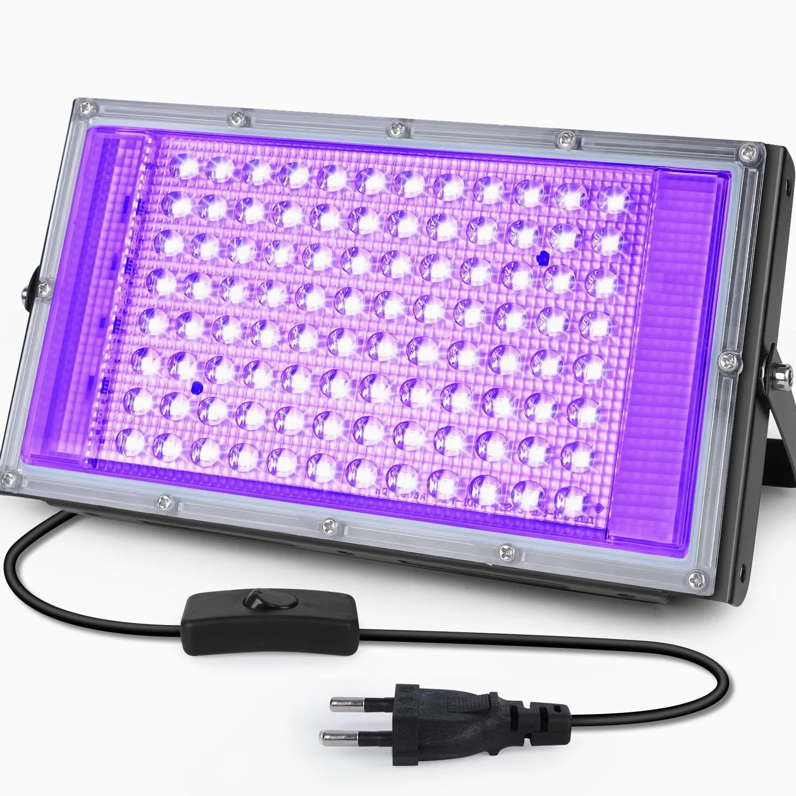 100W LED UV Luce Nera, Faretto a Luce Nera, Luce Nera Impermeabile IP66 con Spina Standard Europea, Adatto per Halloween, Feste Fluorescenti, Decorazioni per Palchi e Acquari