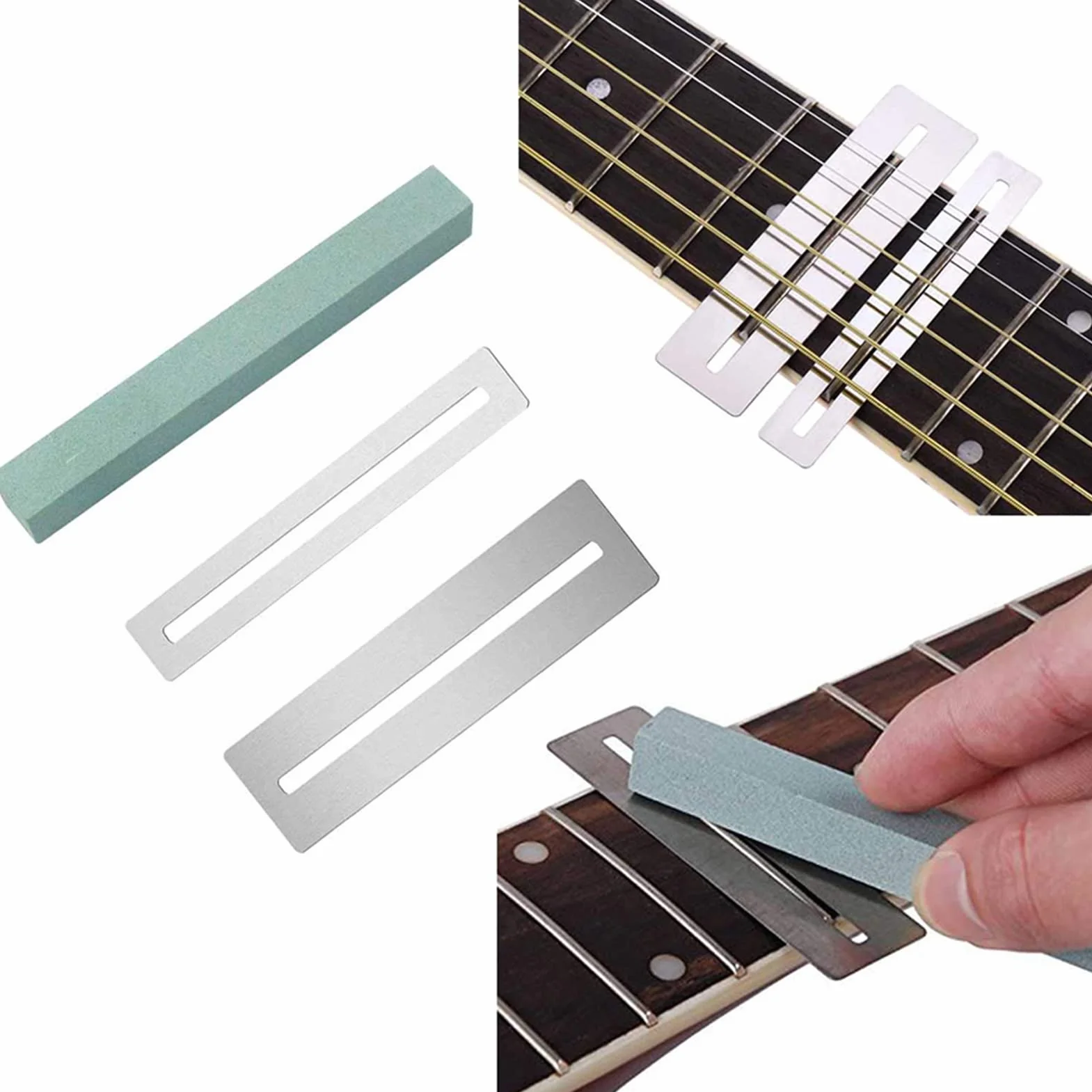 Walfront Set di Strumenti per Chitarra Che Include Misuratore di Raggio Sander, Protezioni per Tastiera con Righello a Corda per Chitarra e Basso