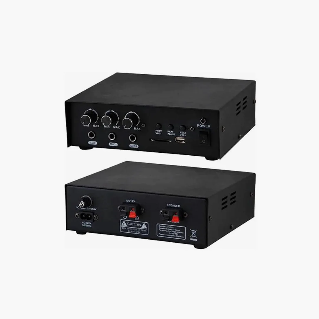 KIT AMPLIFICATORE 30W CON MP3 / TROMBA/MICROFONO