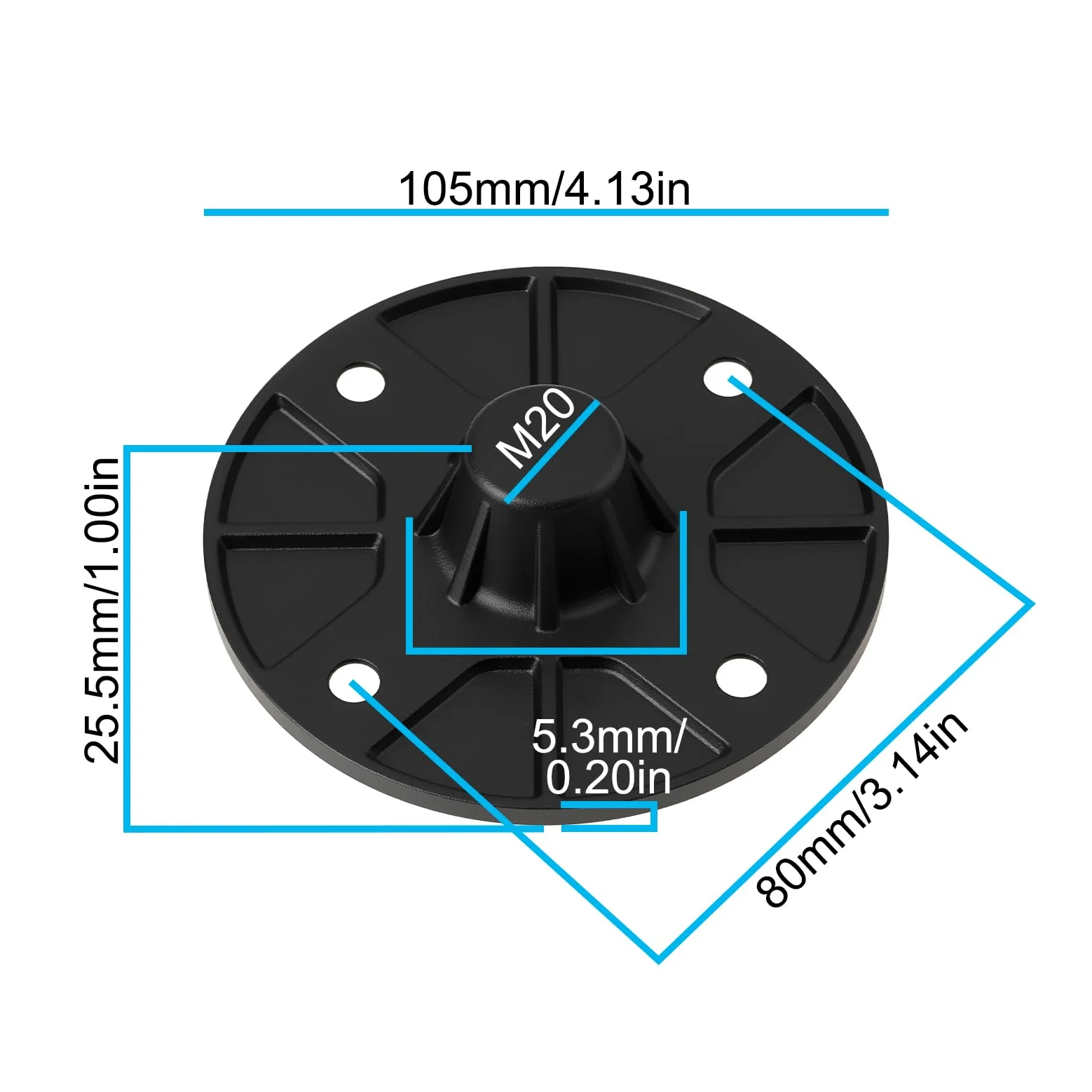 Flangia Di Montaggio Per Altoparlanti M20 Da 2 Pezzi 105x80mm Per Altoparlanti Da Palco