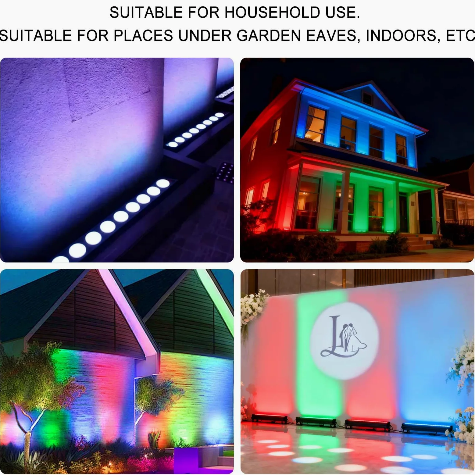 WECAN Wall Washer, striscia luminosa LED DJ 9 x 4 W RGBW DMX con telecomando, illuminazione per feste musicale, confezione da 2