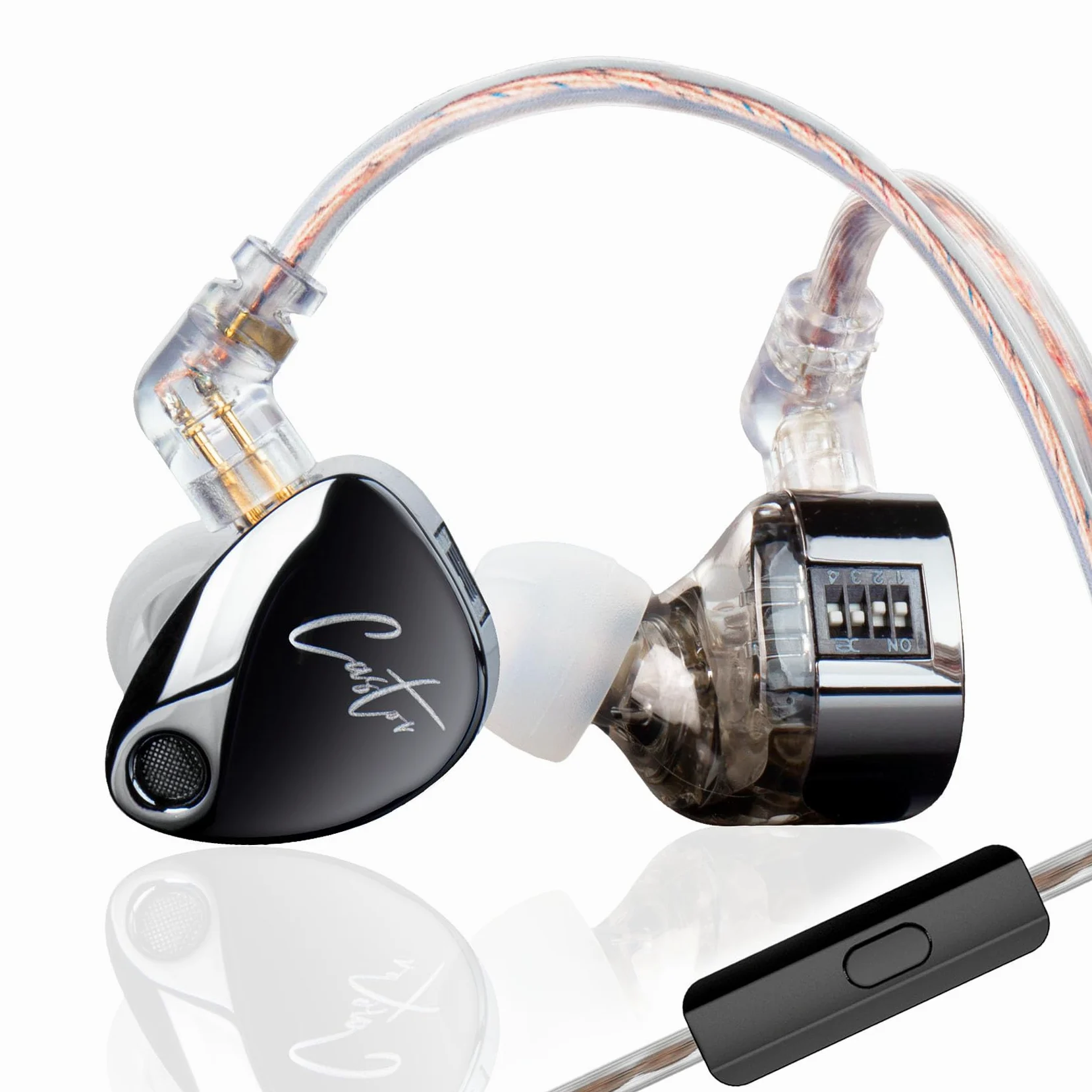 keephifi KZ Castor in Ear Monitor Cuffie, Auricolari cablati 2DD, Auricolari in-ear con bassi migliorati HiFi, Sintonia del suono Isolamento acustico IEM, Cavo staccabile a 2 pin