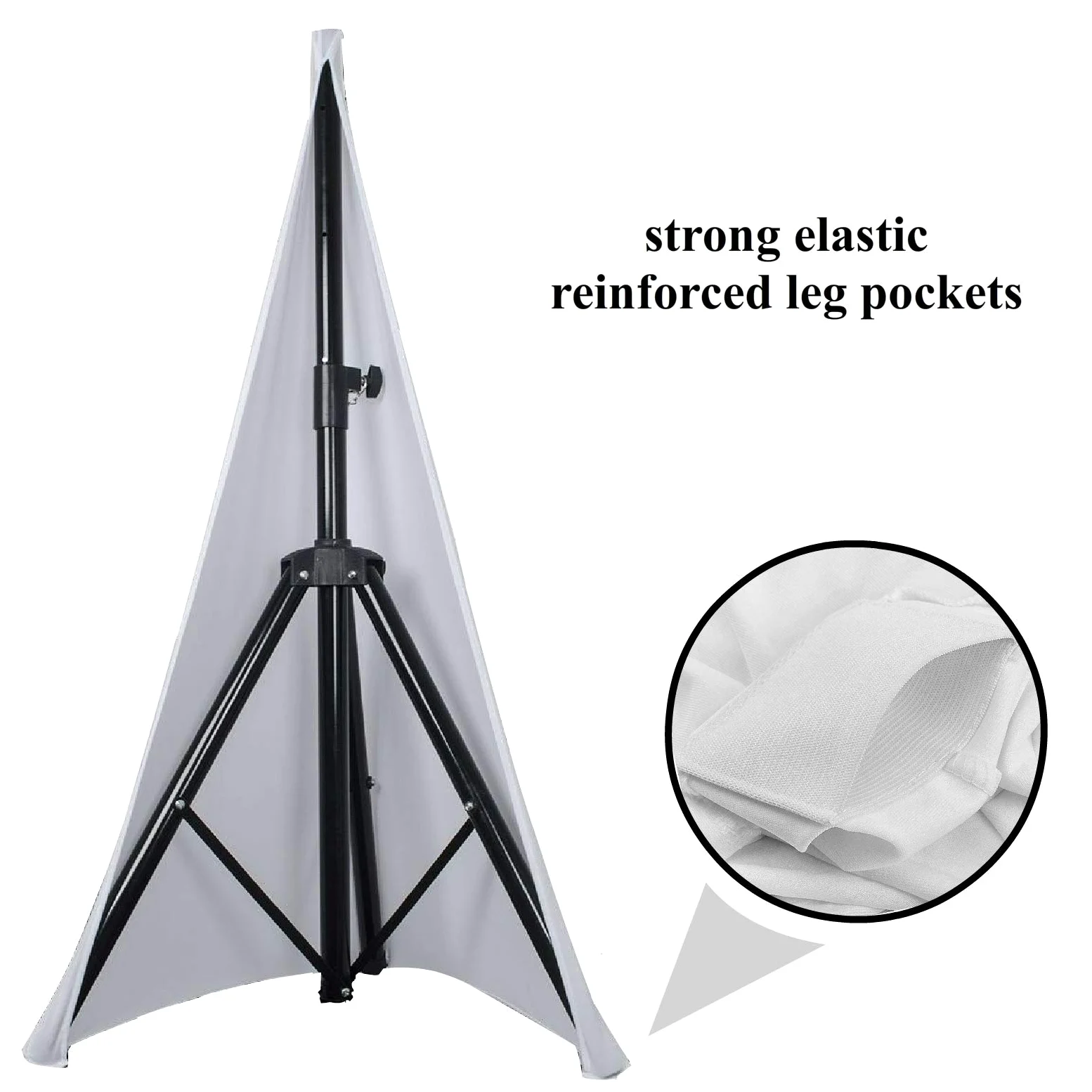 Coppia di cover XL per treppiedi di altoparlanti/giochi di luce in elastan estensibile, custodia per treppiede, double face …, bianco, Modern
