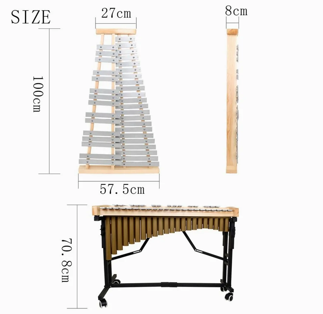 Malimba 37 tasti Vibrafono elettrico Symphony Orchestra Piastra in alluminio Pianoforte Strumenti a percussione