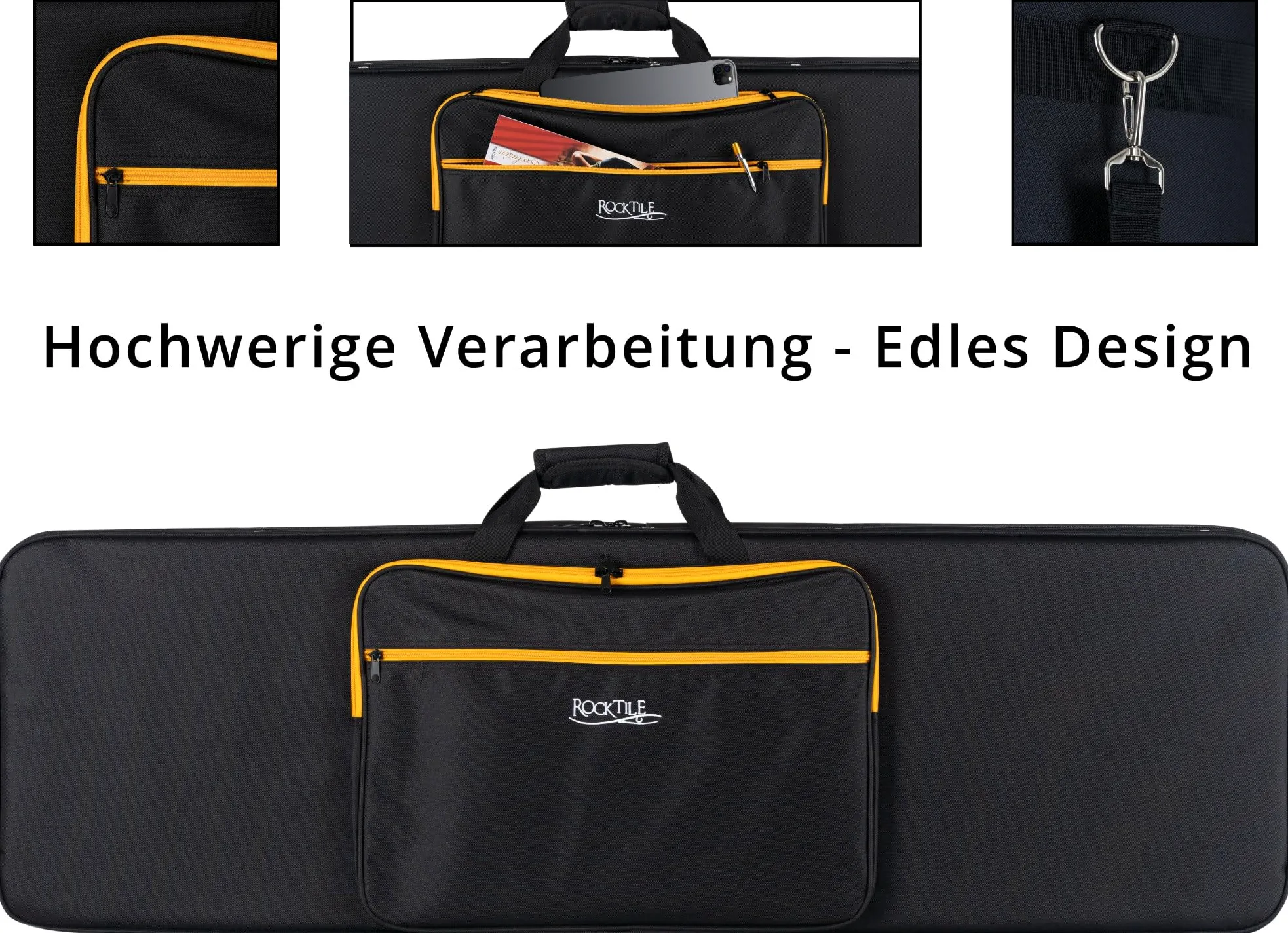 ROCKTILE EBSCR-2122BK Softcase per basso elettrico - Valigia leggera e maneggevole per tutti i bassi elettrici comuni (4/5 corde)