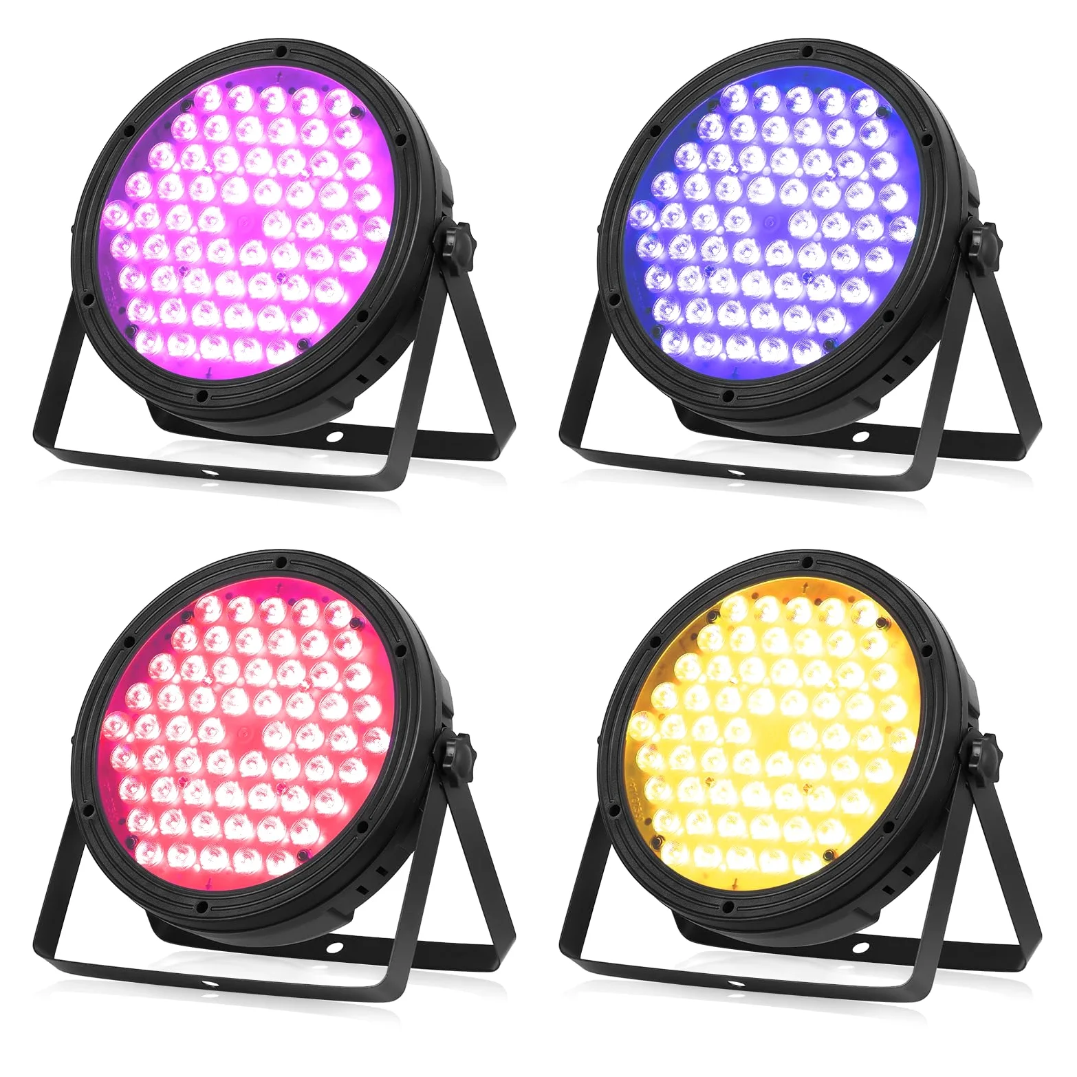 BETOPPER Par Led, 60x 2W RGBW 4 in 1 Luci Discoteca, Luce da Palcoscenico DMX, CRI>90, Attivate dal Suono per Eventi, Chiesa, Matrimonio, Teatro, Club, Feste(4 pezzi)