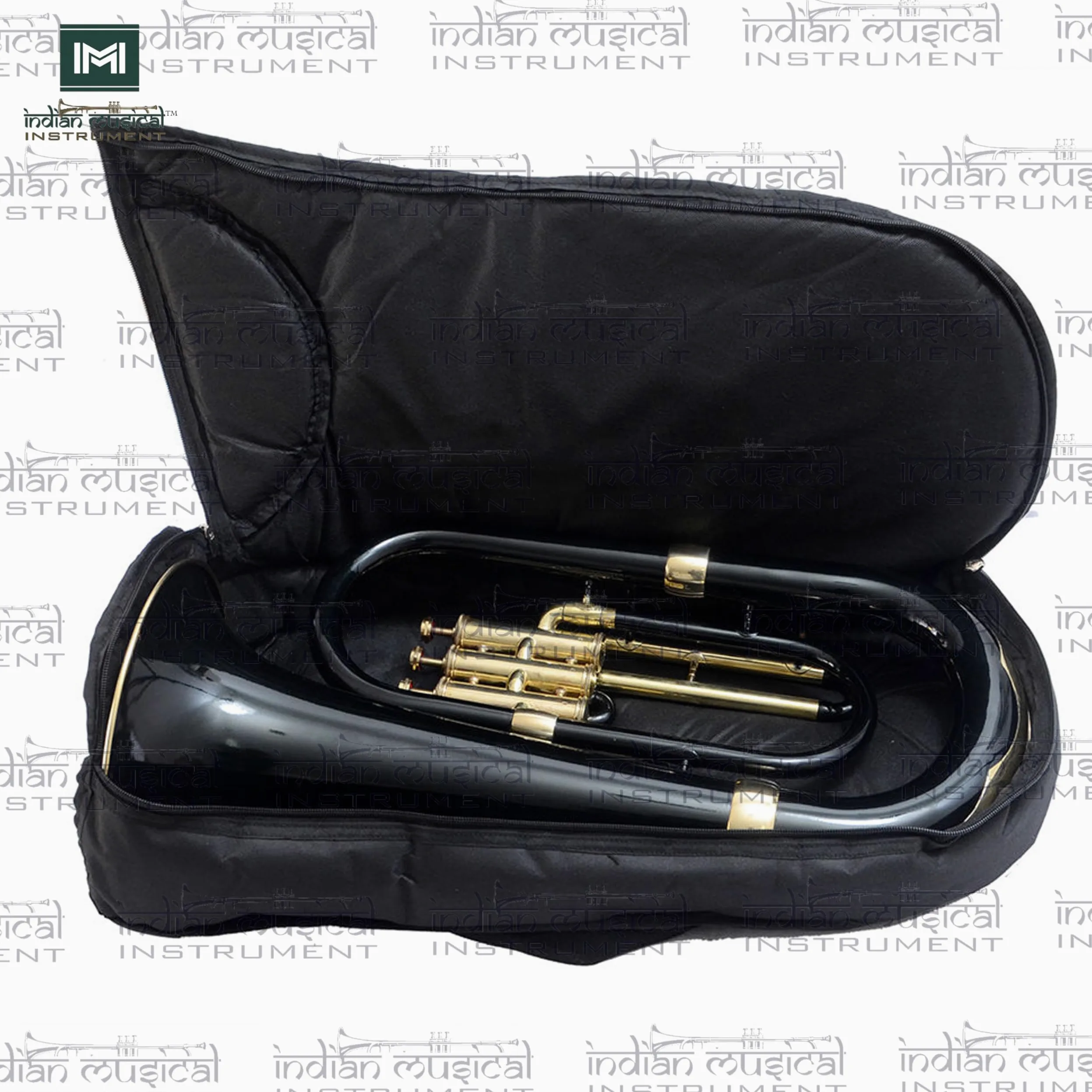 Euphonium 3 valvola Bb Pitch con custodia e bocchino (nero oro)