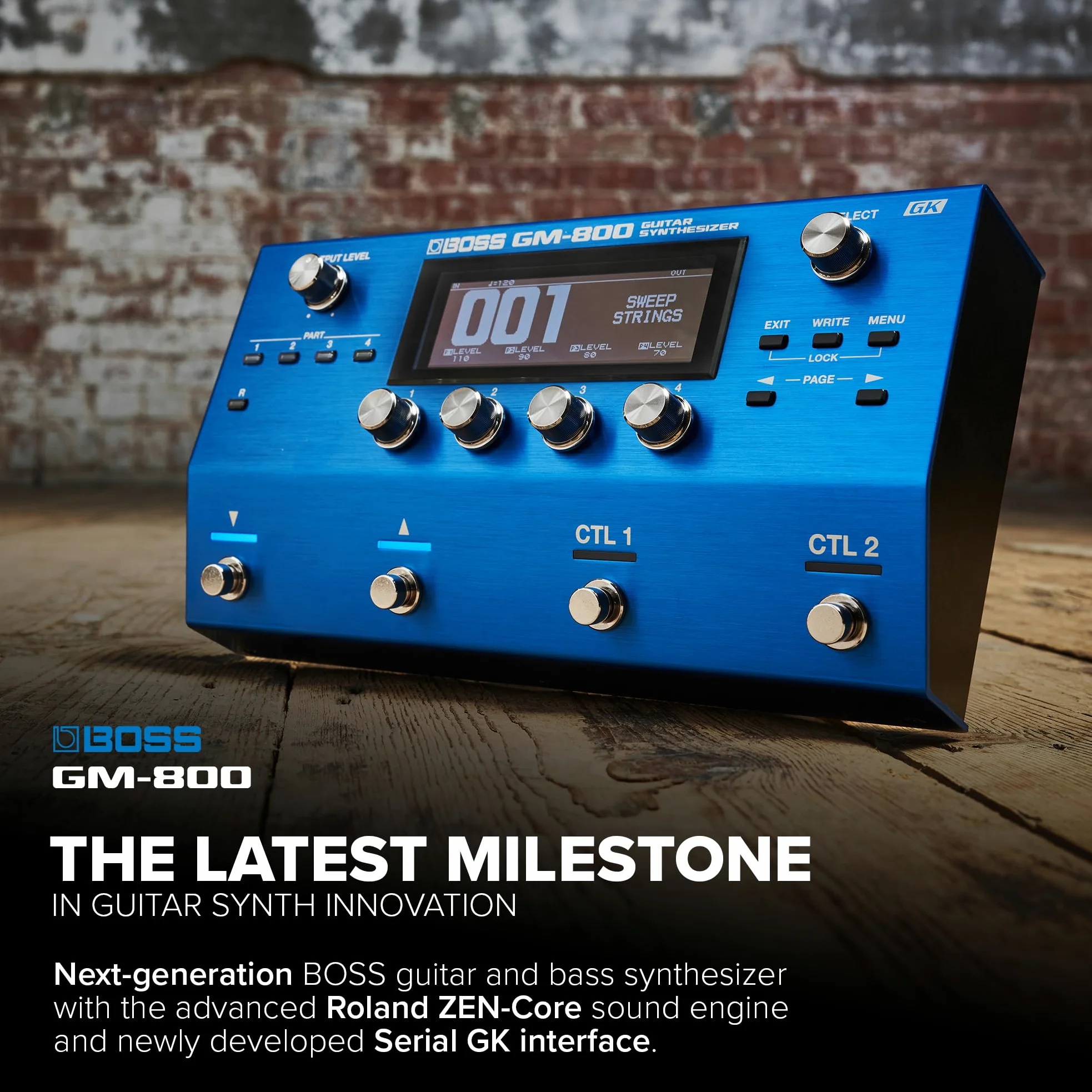 Sintetizzatore per Chitarra BOSS GM-800 | Sintetizzatore per Chitarra & Basso di Nuova Generazione con Interfaccia Seriale GK di Nuovo Sviluppo | Avanzato Generatore Sonoro ZEN-Core
