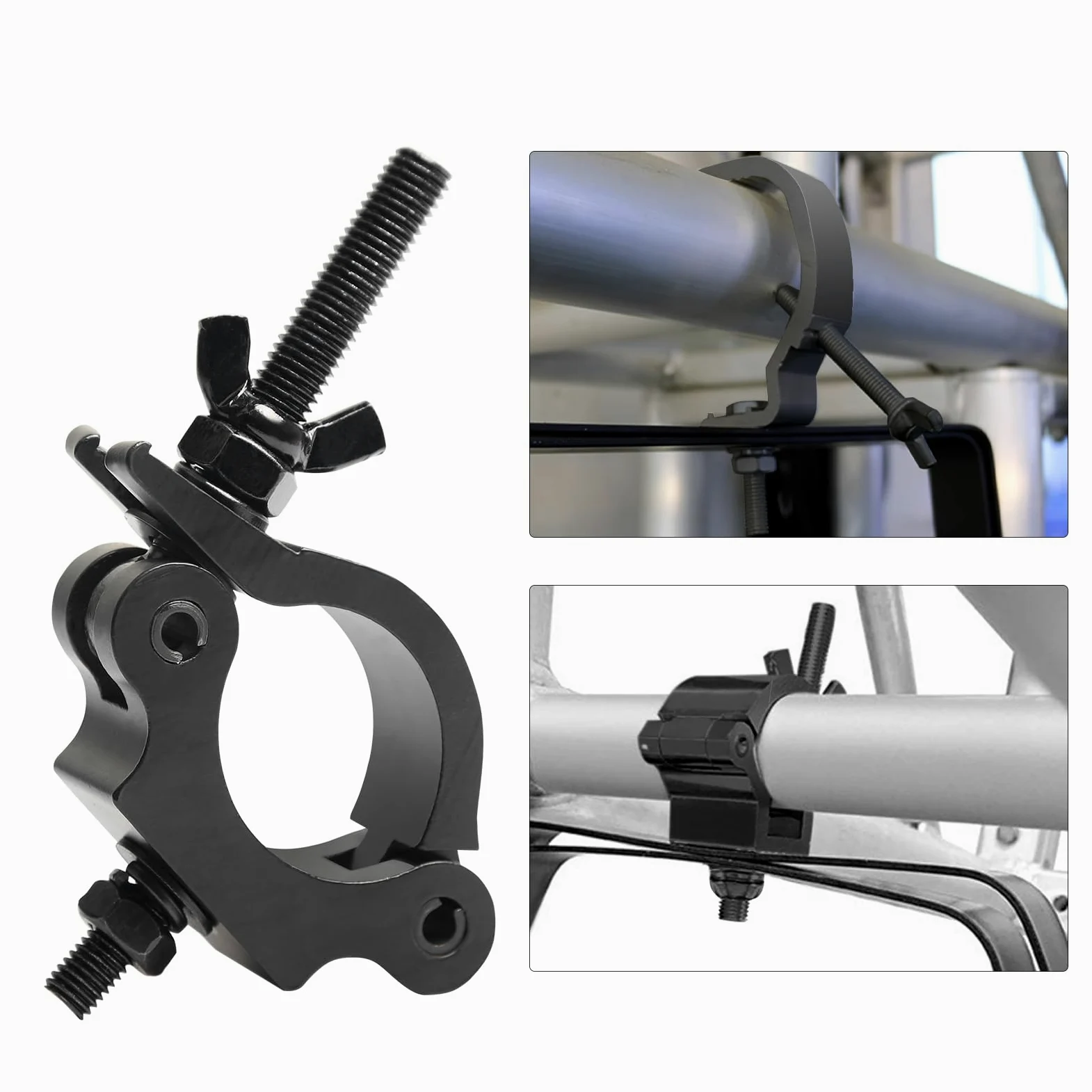 2Pack Morsetti Luci Scena per Traliccio Stage Lighting O Clamps 40mm-52mm Morsetto Truss Clamp Ganci per Luci, Carico 100kg Gancio per Teste Mobili Luci da Palco