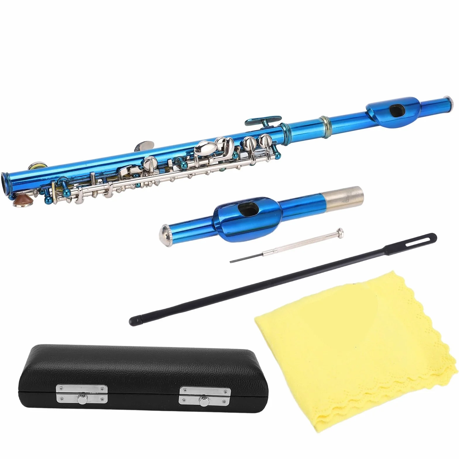 CHICIRIS Piccolo Flauto Blu in Cupronichel, Strumento per Principianti di Alta qualità con Buca Disegnata con Precisione per la Massima qualità del Suono, Uso a Lungo Termine, Adatto Come