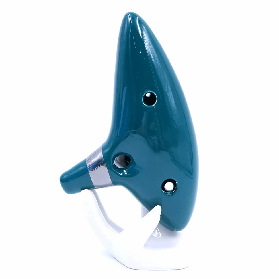 Alnicov Ocarina verde a 12 fori in ceramica contralto C durevole strumento musicale con guida introduttiva espositore
