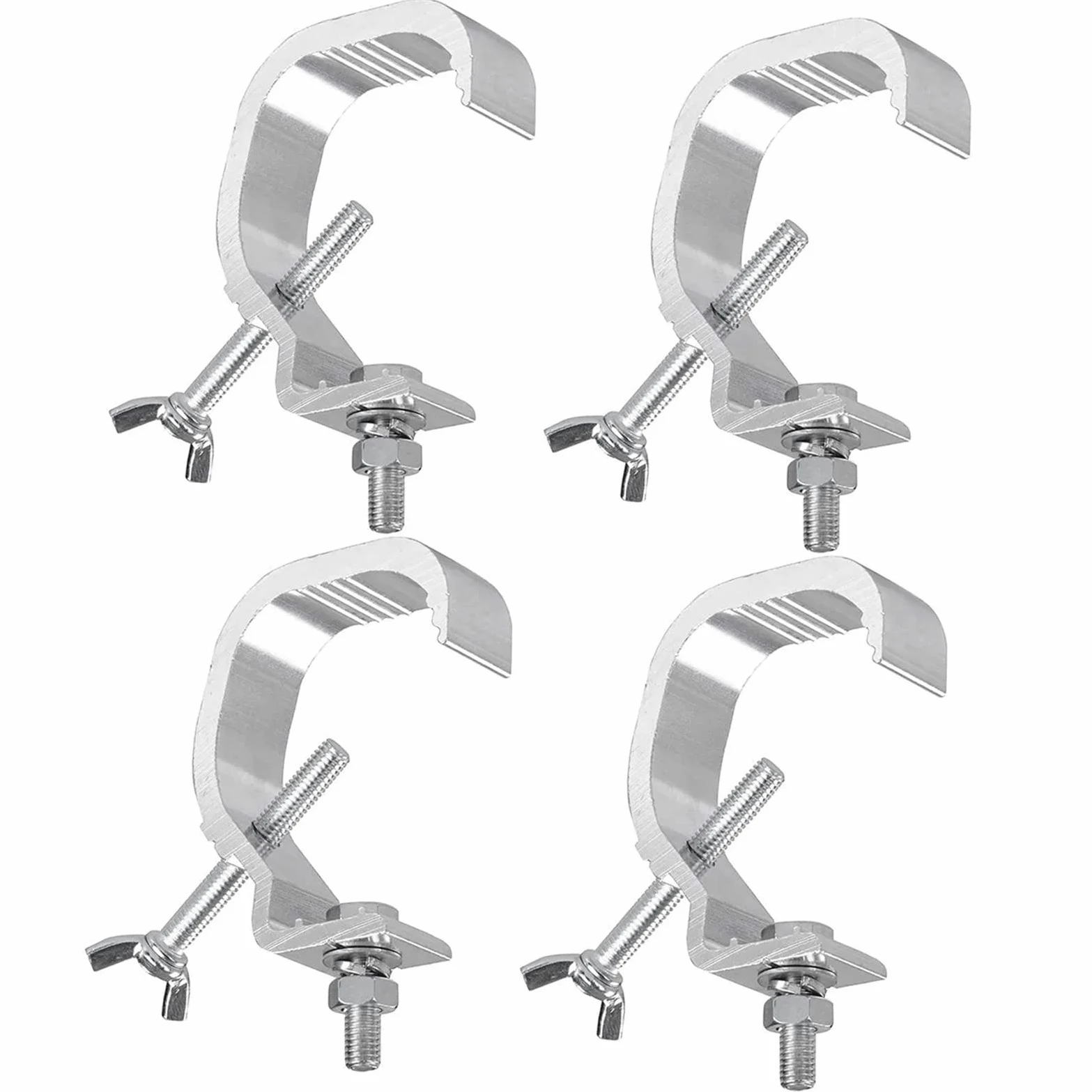 Morsetto Per Luci da Palco Heavy Duty Impedisce Lo Scivolamento Kit di Ganci Per Lampade da Palcoscenico in Alluminio Pressofuso Per Faretti DJ Gancio Per Luci a Testa Mobile 4 Pezzi