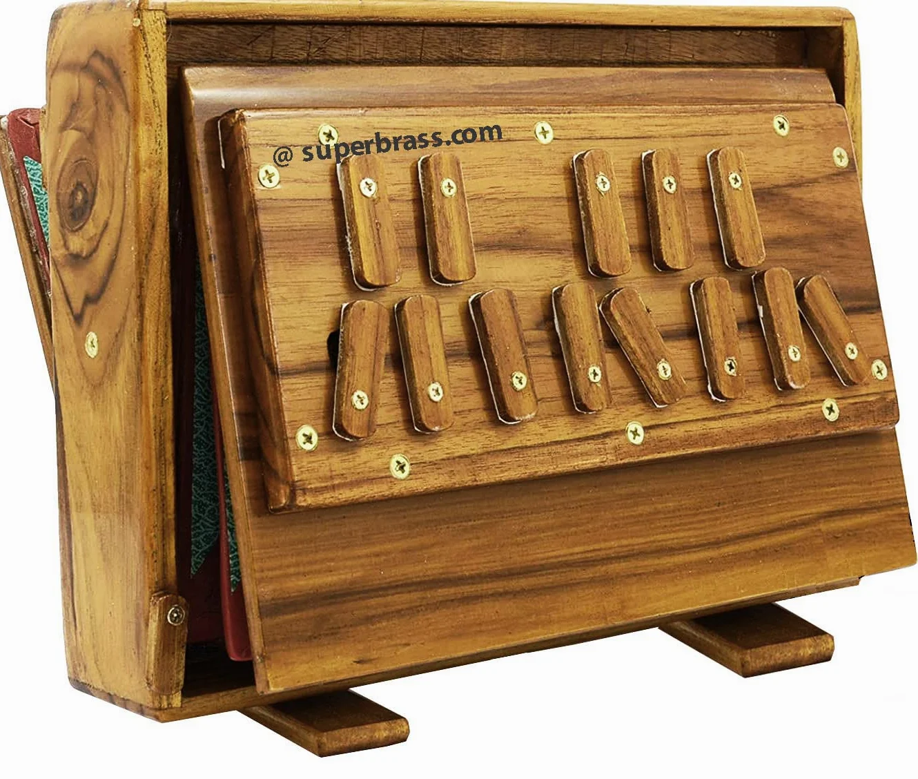 100% Originale Scatola per Shruti indiana, marca BINA Premium, formato compatto 32 cm, in legno di teak 440 Hz Shruti Box modello professionale, garanzia UE